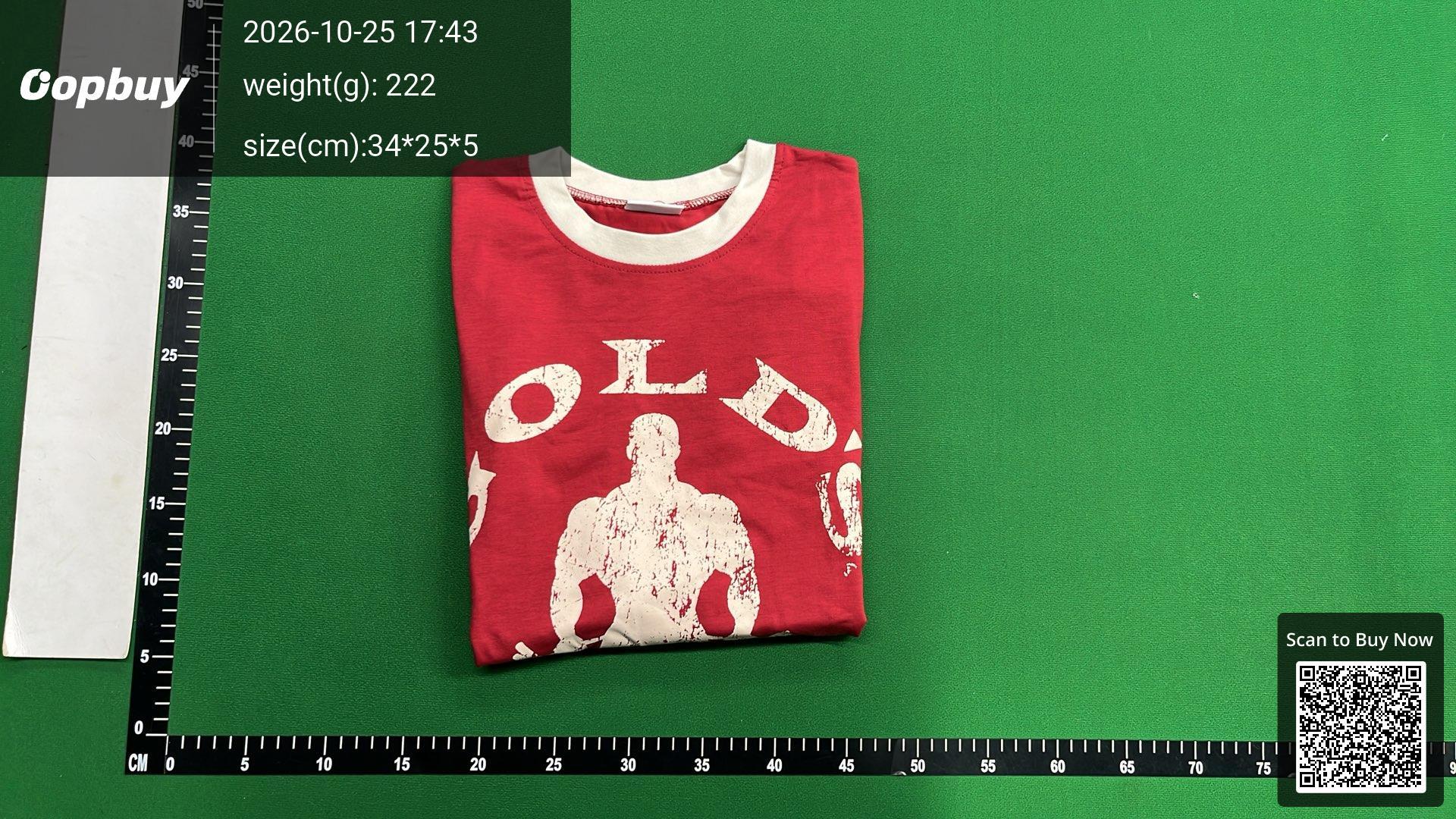 Foto QC 8 de YoungLA Gold's Gym T-shirt Joe Gold Graphic Burgundy