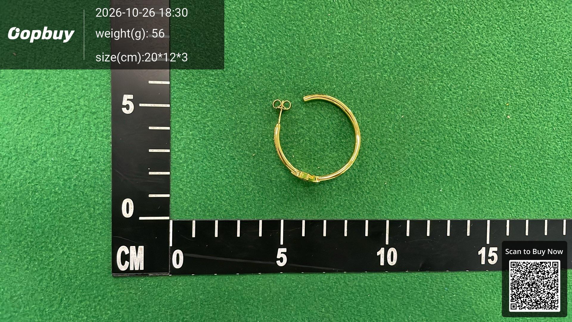 Foto QC 2 de Louis Vuitton Louise by Night Hoop Earrings Metal Strass Gold