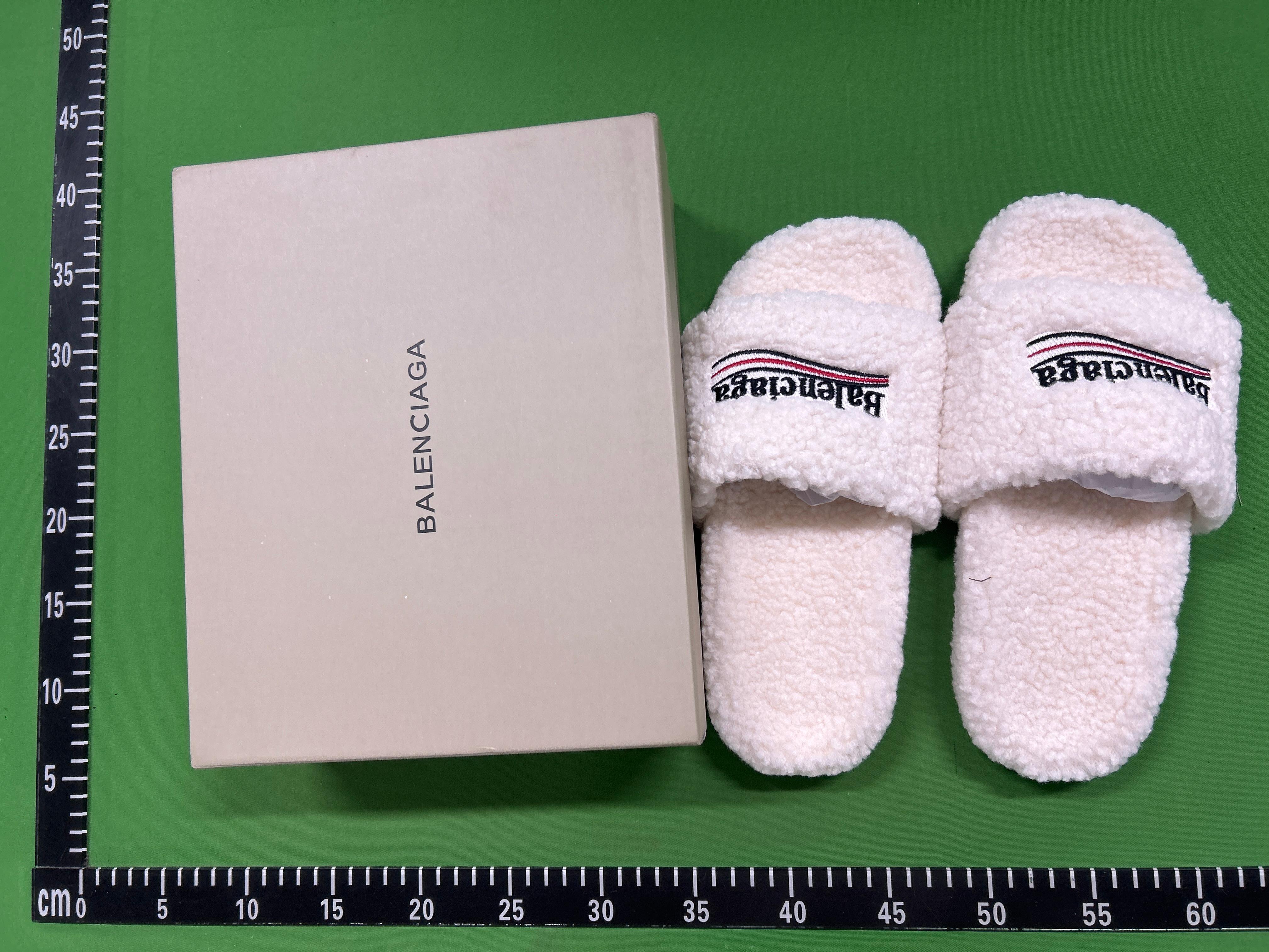 Foto QC 2 de Balenciaga Pool Slide Shearling Political Campaign Pink