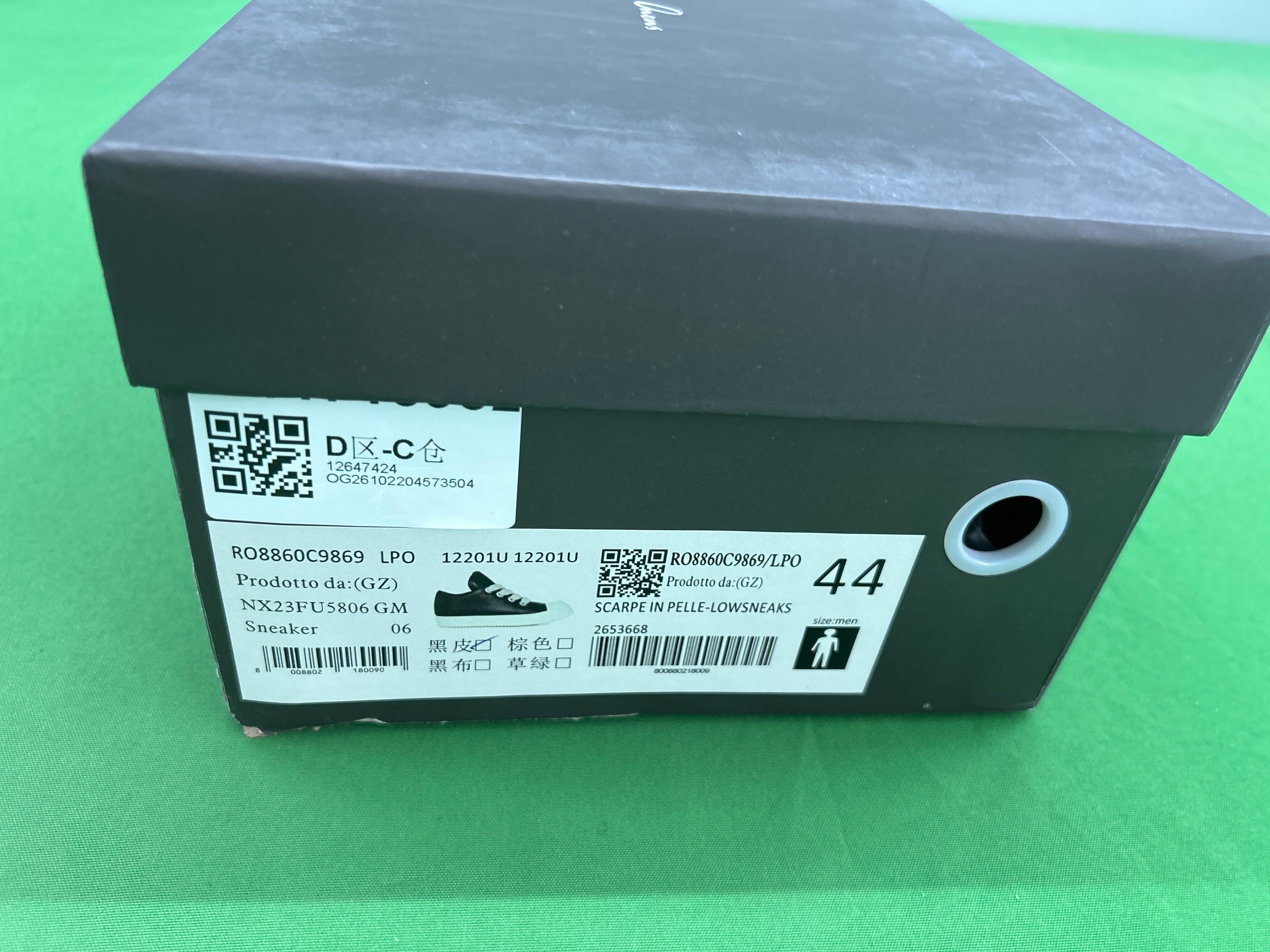 Foto QC 8 de Rick Owens Jumbo Lace Sneakers Leather Low Top Black Milk