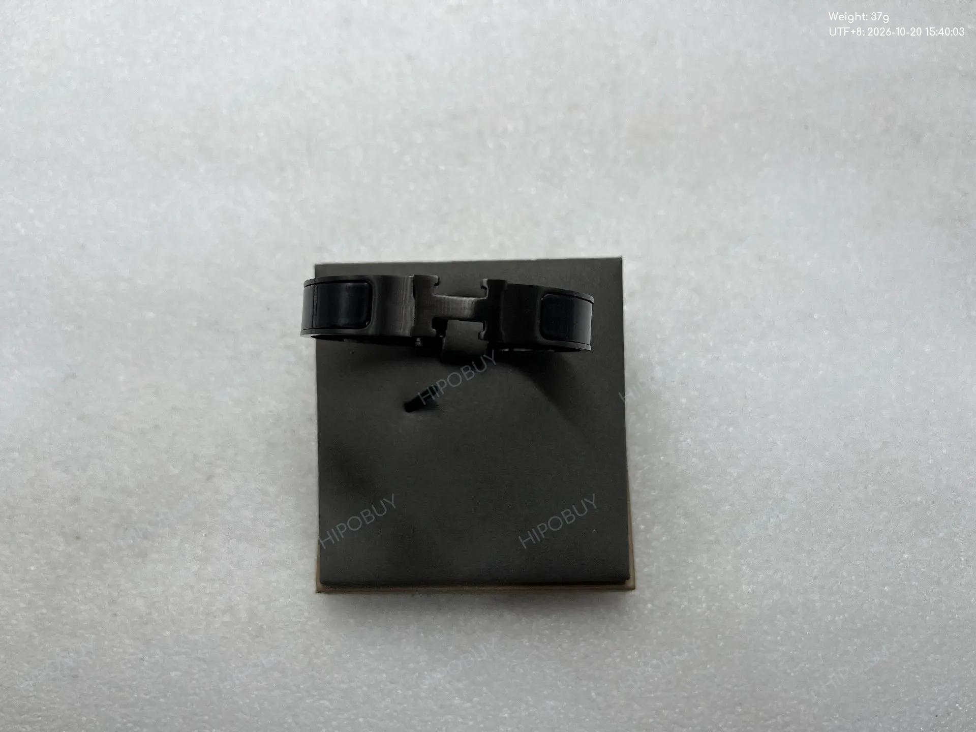 Foto QC 5 de Hermes Click H Bracelet Metal Enamel Black