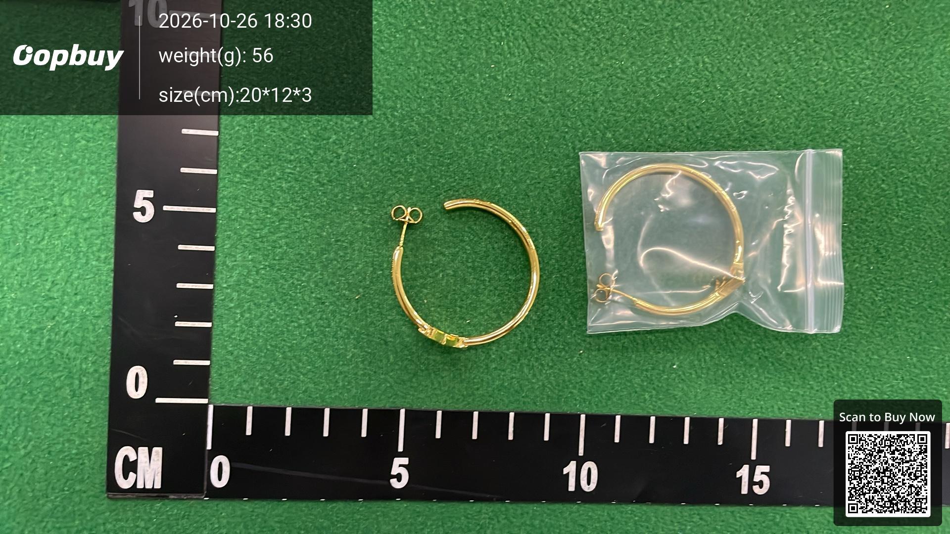 Foto QC 3 de Louis Vuitton Louise by Night Hoop Earrings Metal Strass Gold