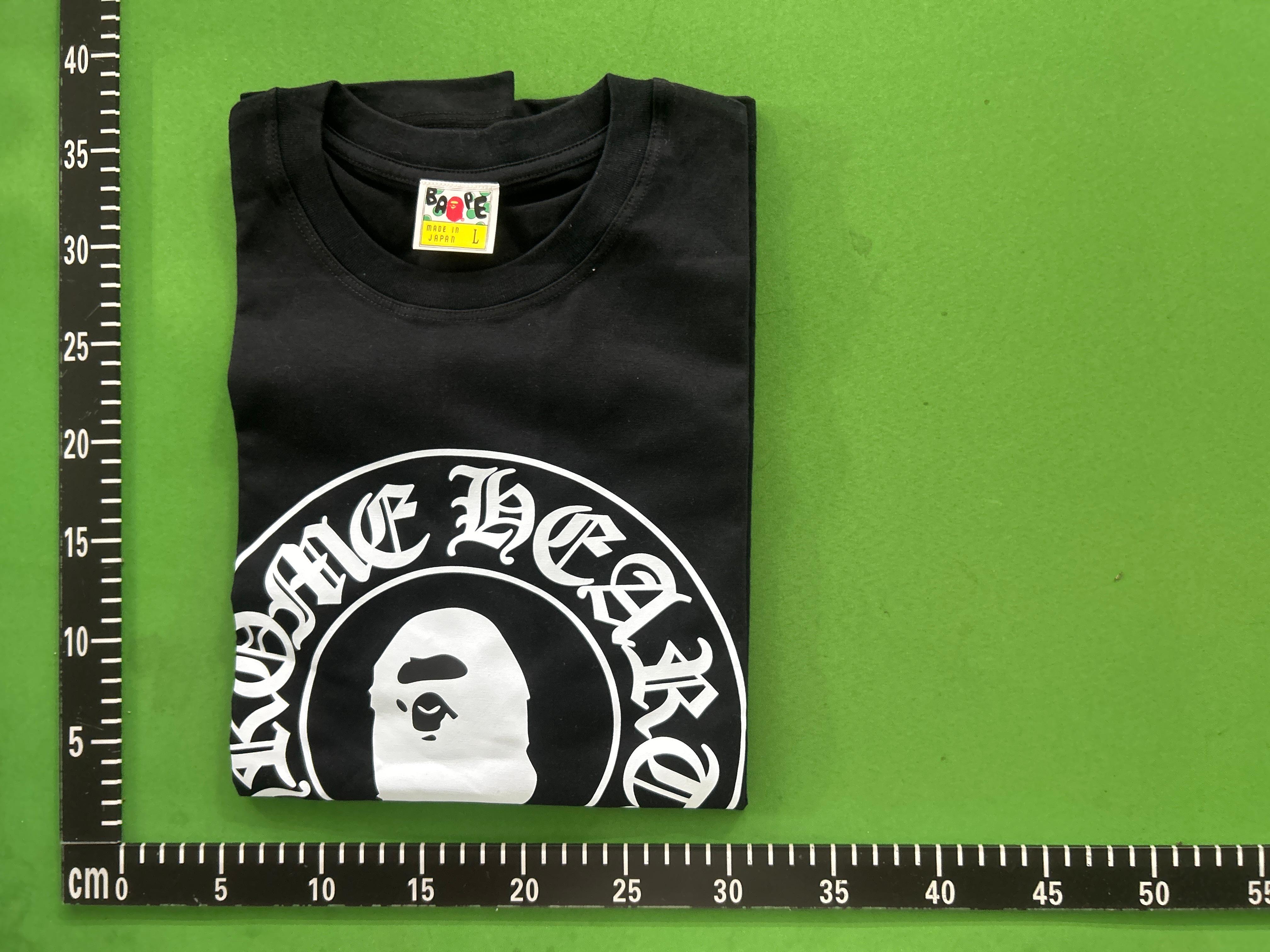 Foto QC 5 de BAPE T-shirt Plaid Ape Head College Logo Black