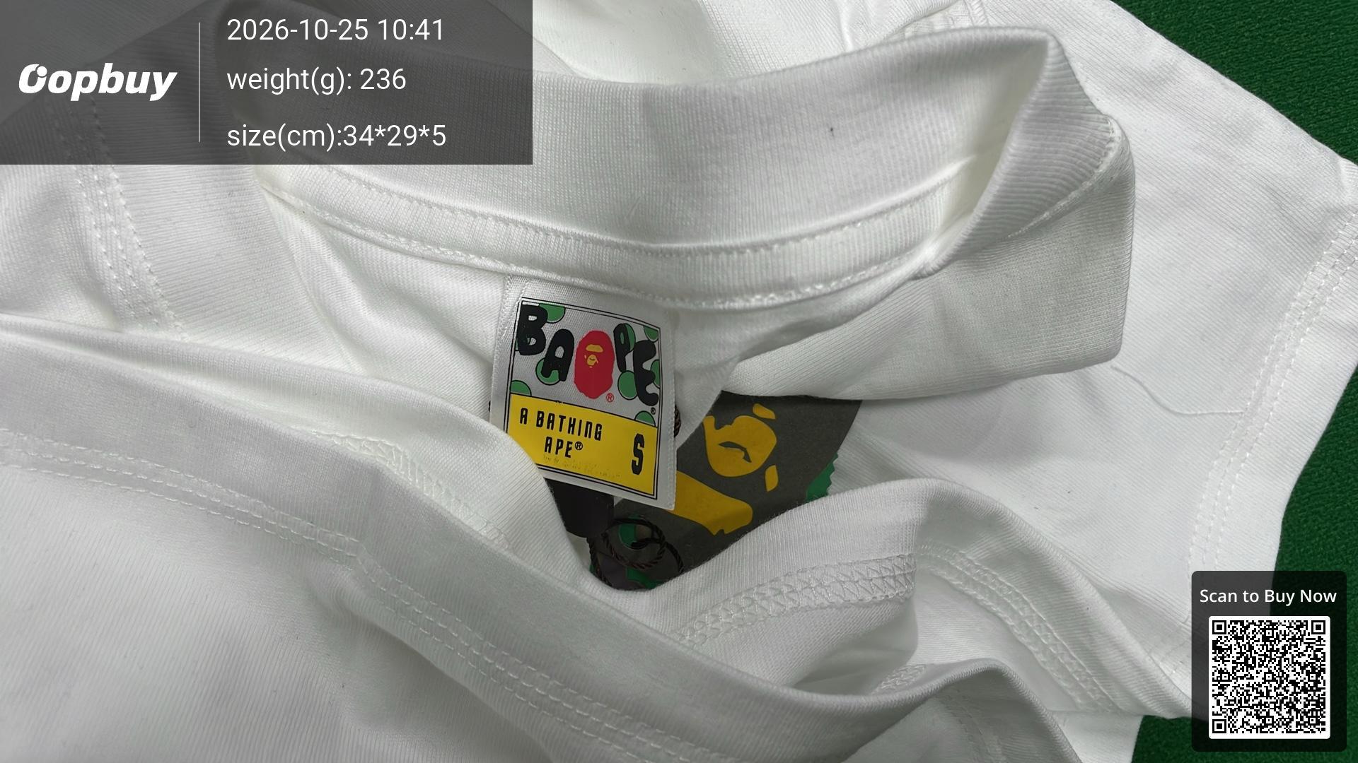 Foto QC 1 de BAPE ABC Camo College T-shirt White Blue