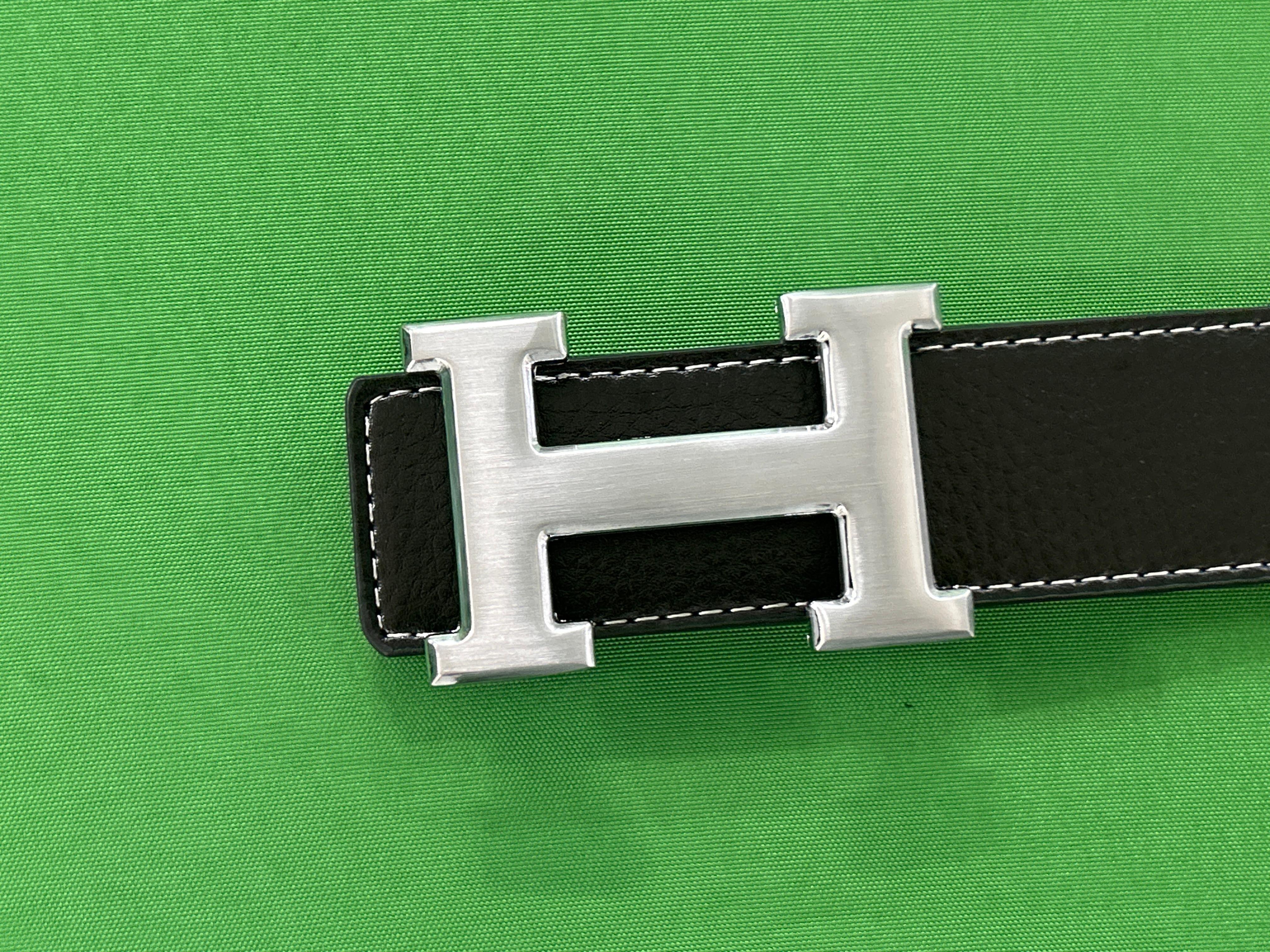 Foto QC 1 de Hermes H Reversible Belt White Black