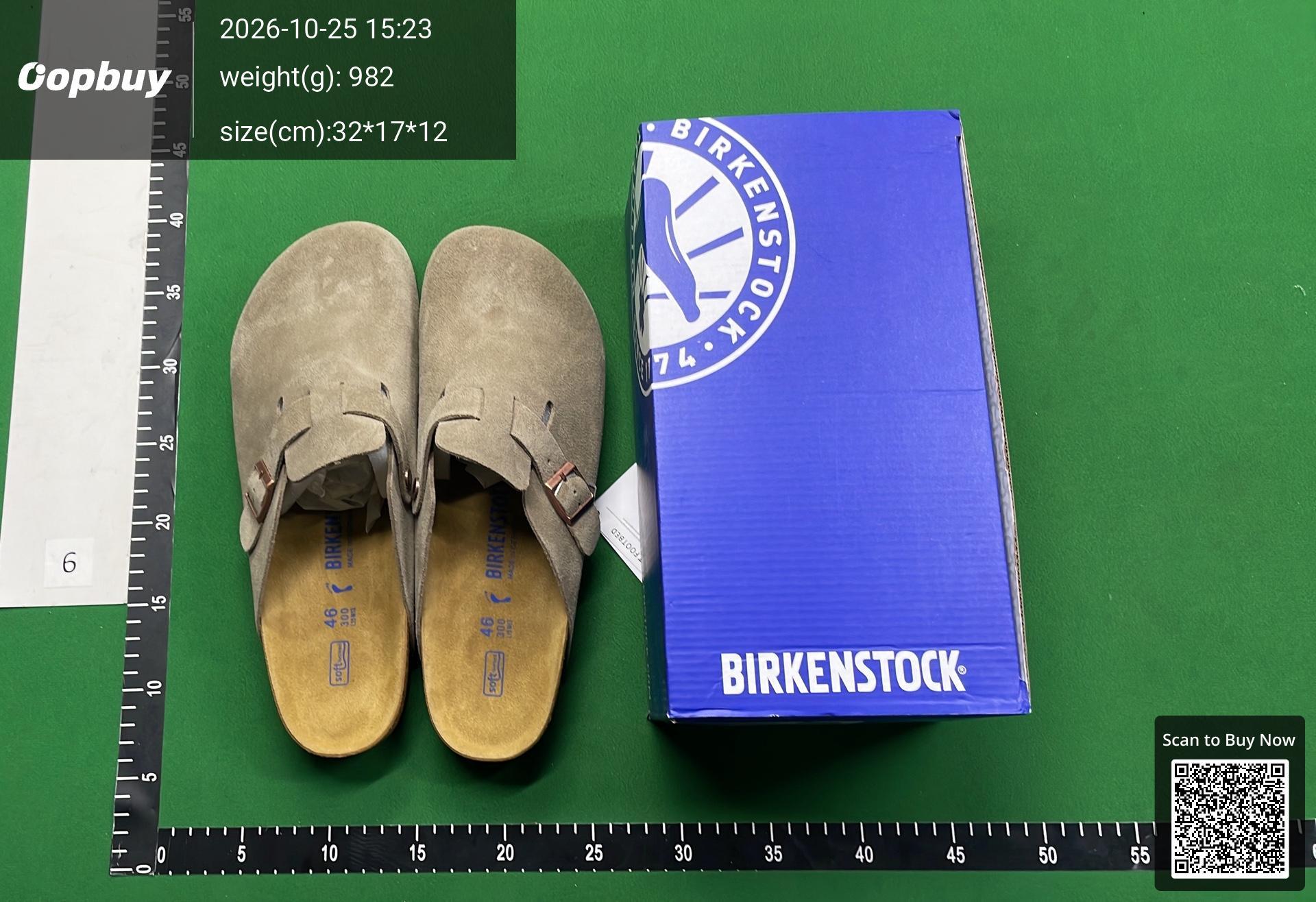 Foto QC 1 de Birkenstock Boston Suede Soft Footbed Clogs Olive Green