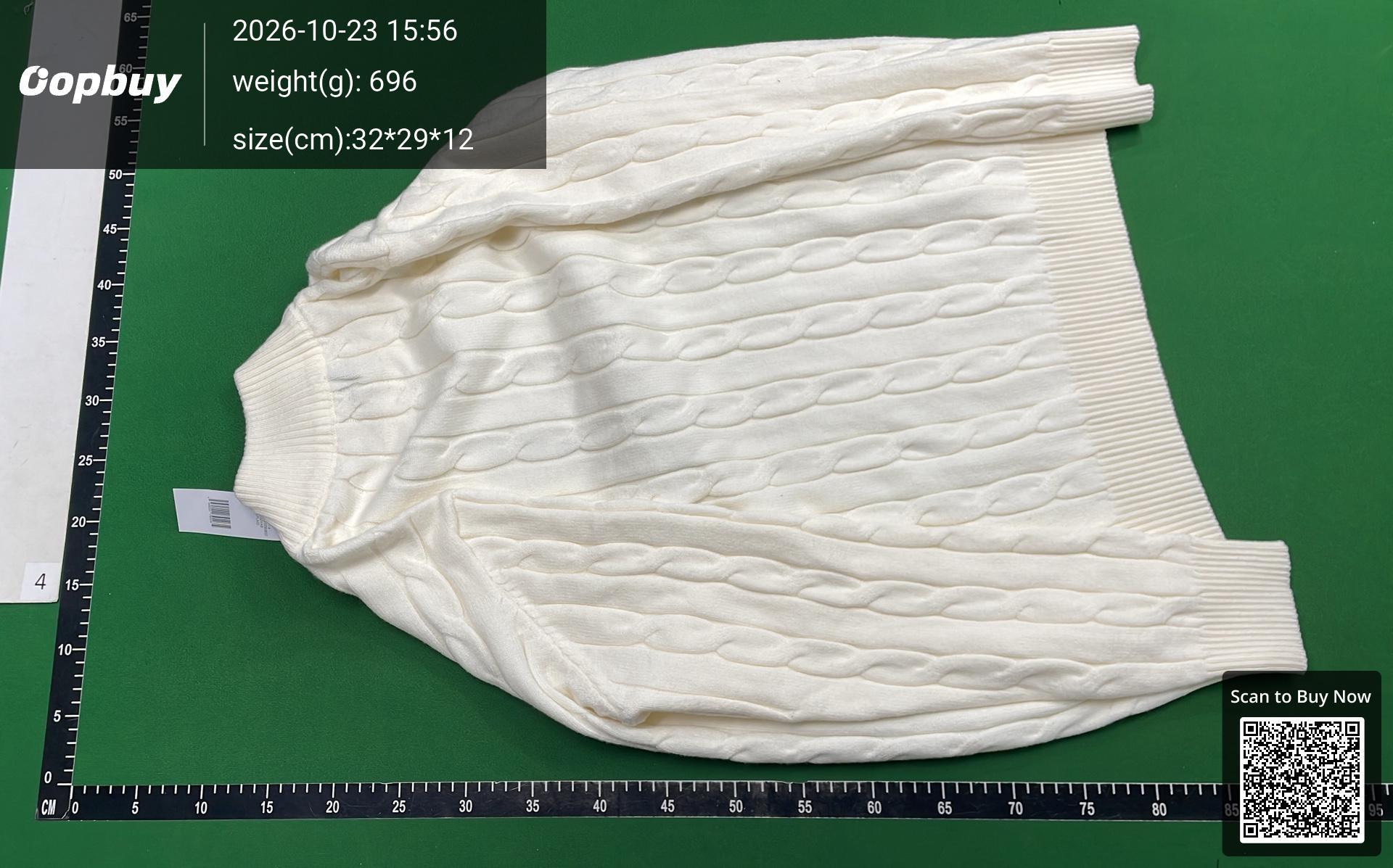 Foto QC 3 de Polo Ralph Lauren Cable Knit Zip Sweater White