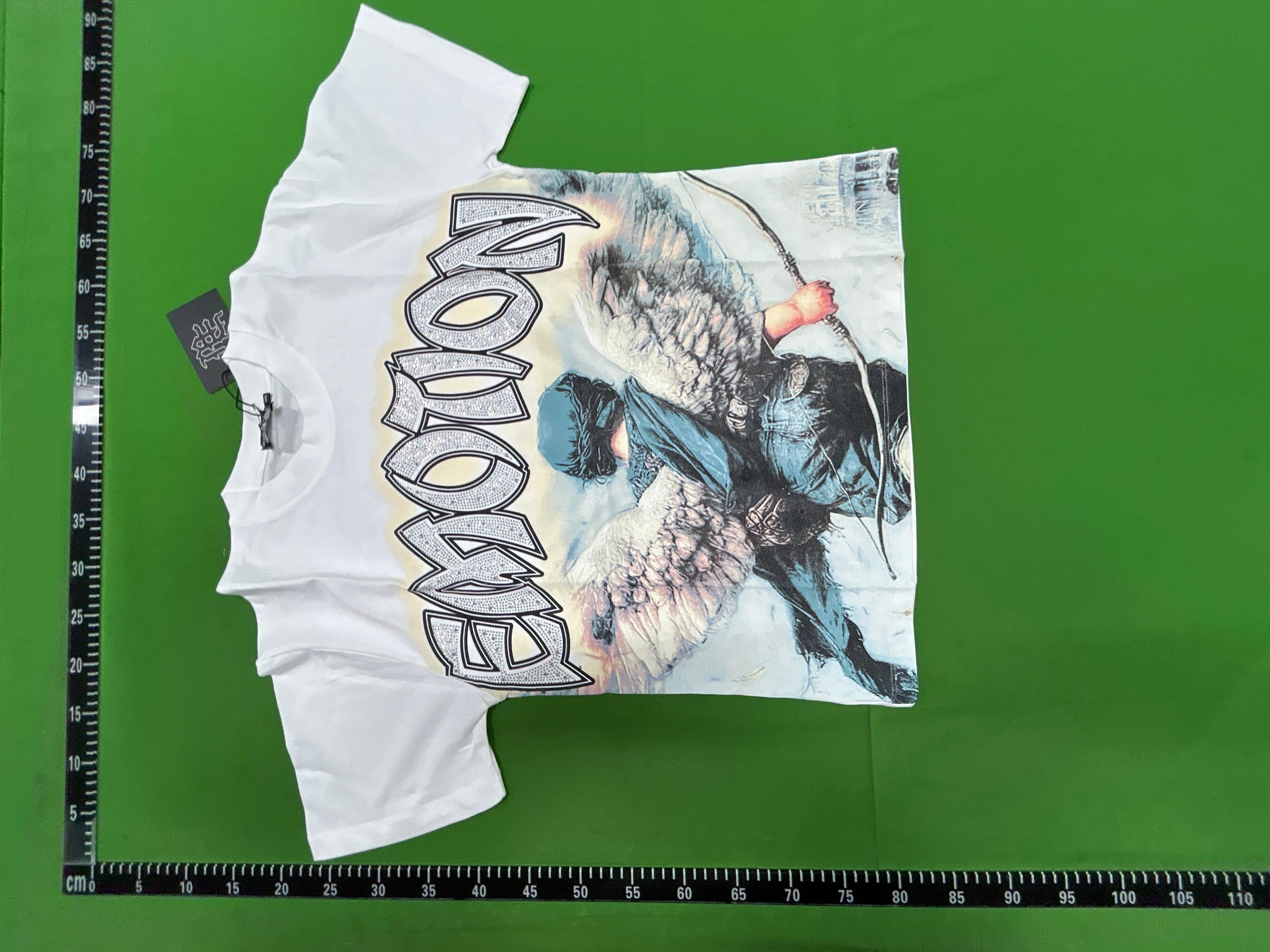 Foto QC 7 de EM Emotion Rhinestone Logo Angel T-shirt White