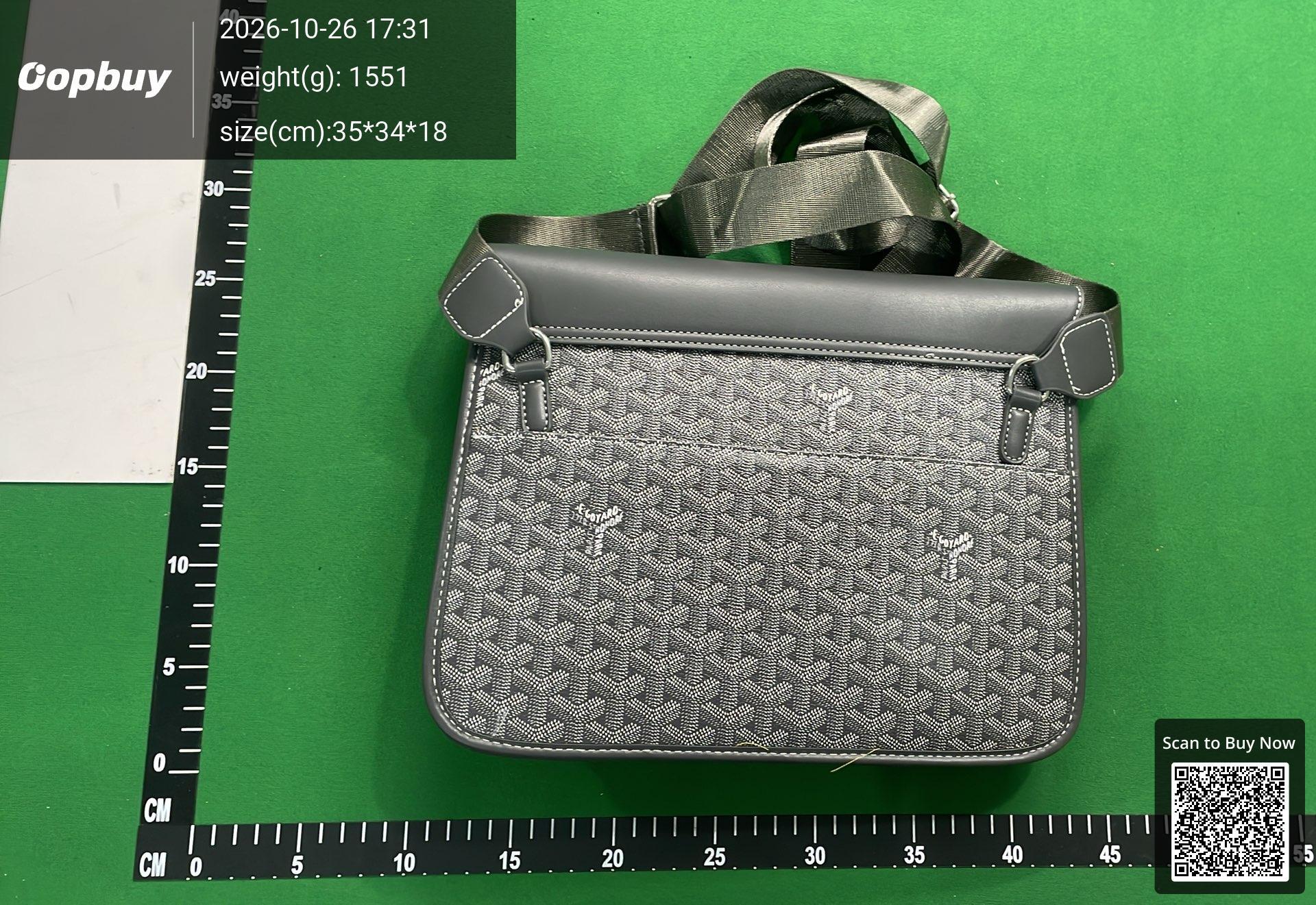 Foto QC 6 de Goyard Coursier Messenger Bag Grey Goyardine Canvas