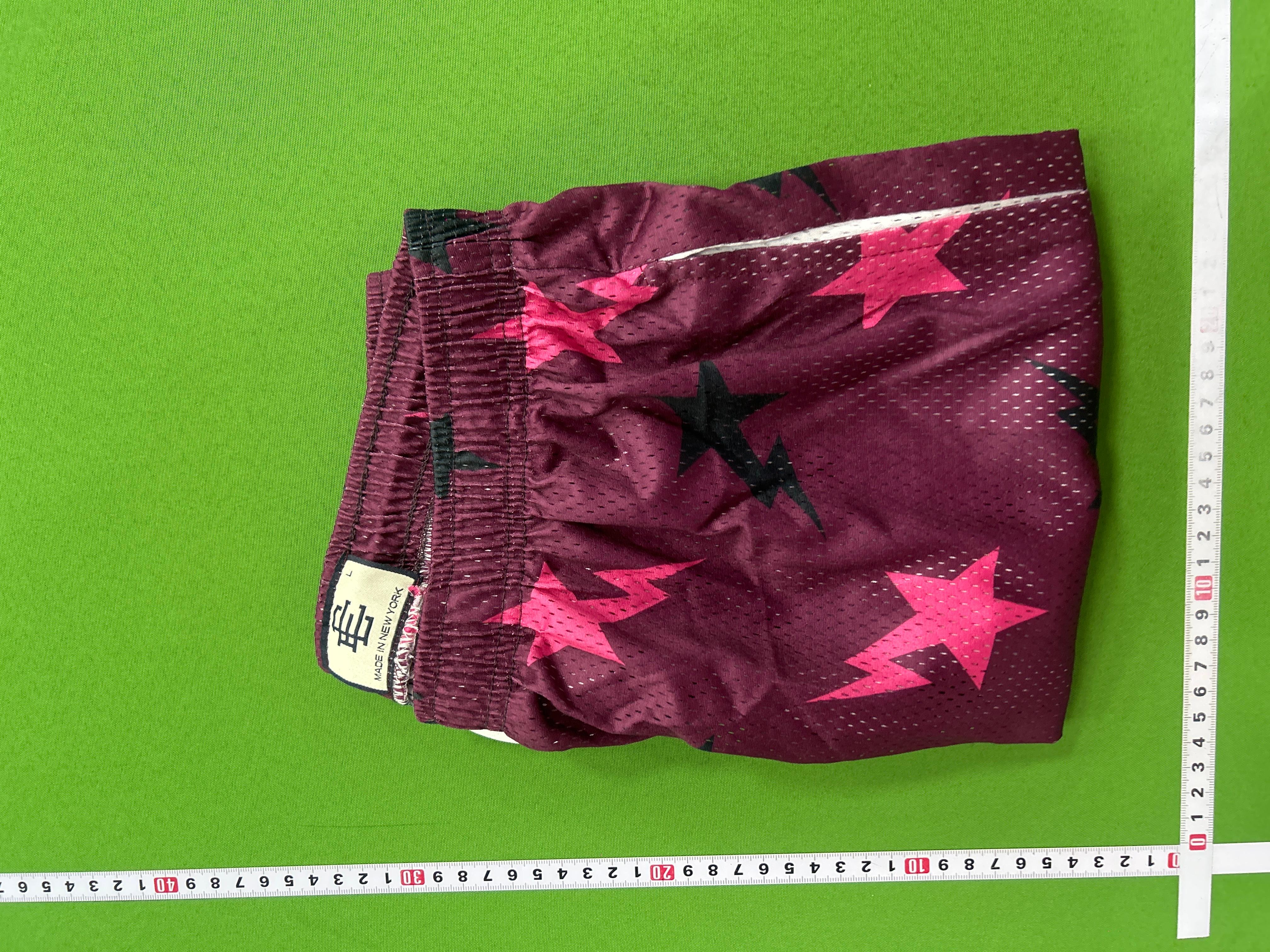 Foto QC 1 de Eric Emanuel Basic Short Basketball Shorts Mesh Kisses Sky Blue Red