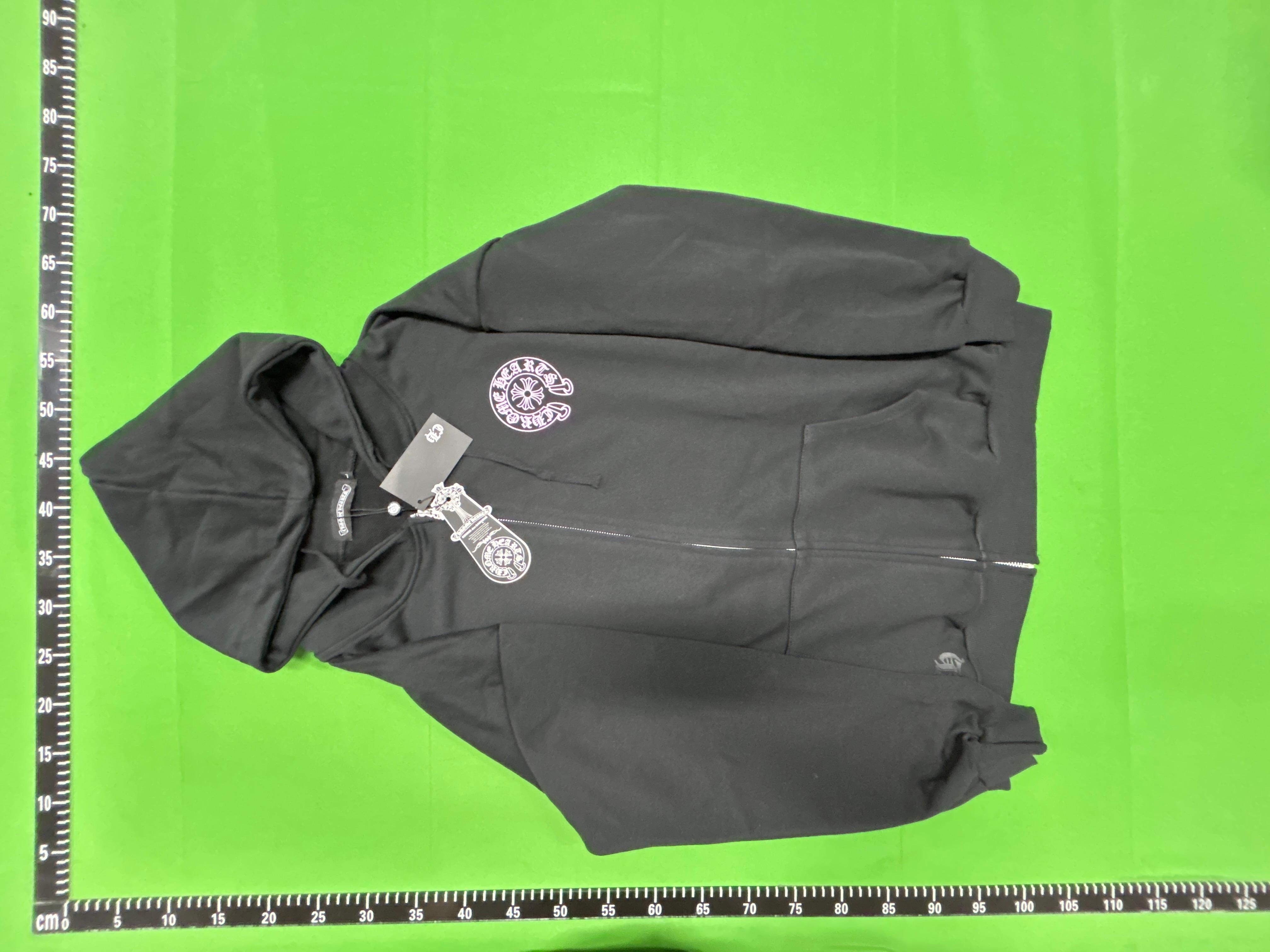 Foto QC 6 de Chrome Hearts Horse Shoe Hooded Jacket Logo Print Black