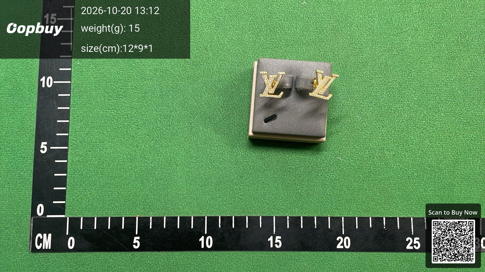 Foto QC 4 de Louis Vuitton Louise by Night Hoop Earrings Metal Strass Gold