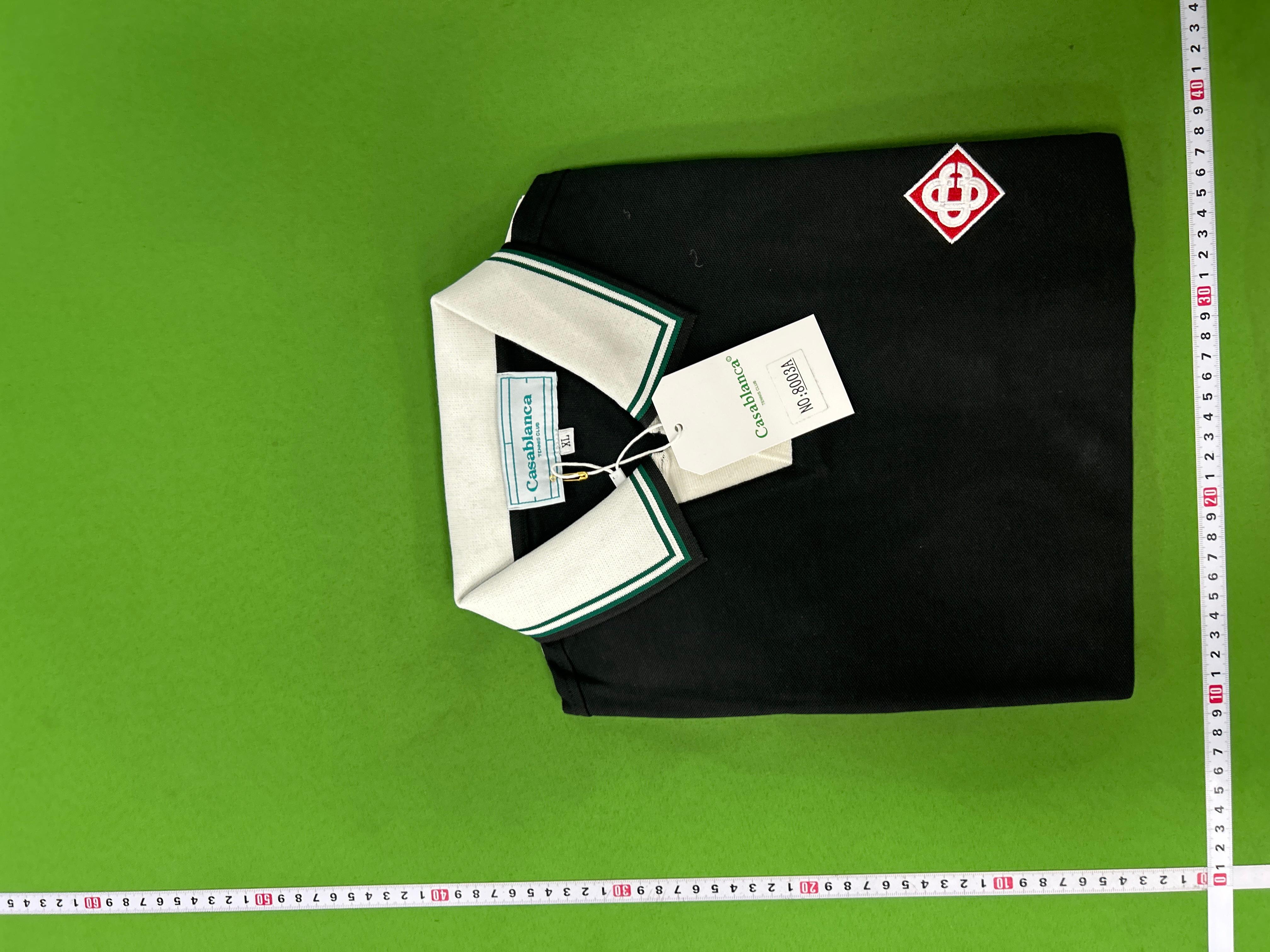 Foto QC 1 de Casablanca Boucle Stripe Polo Shirt White Green