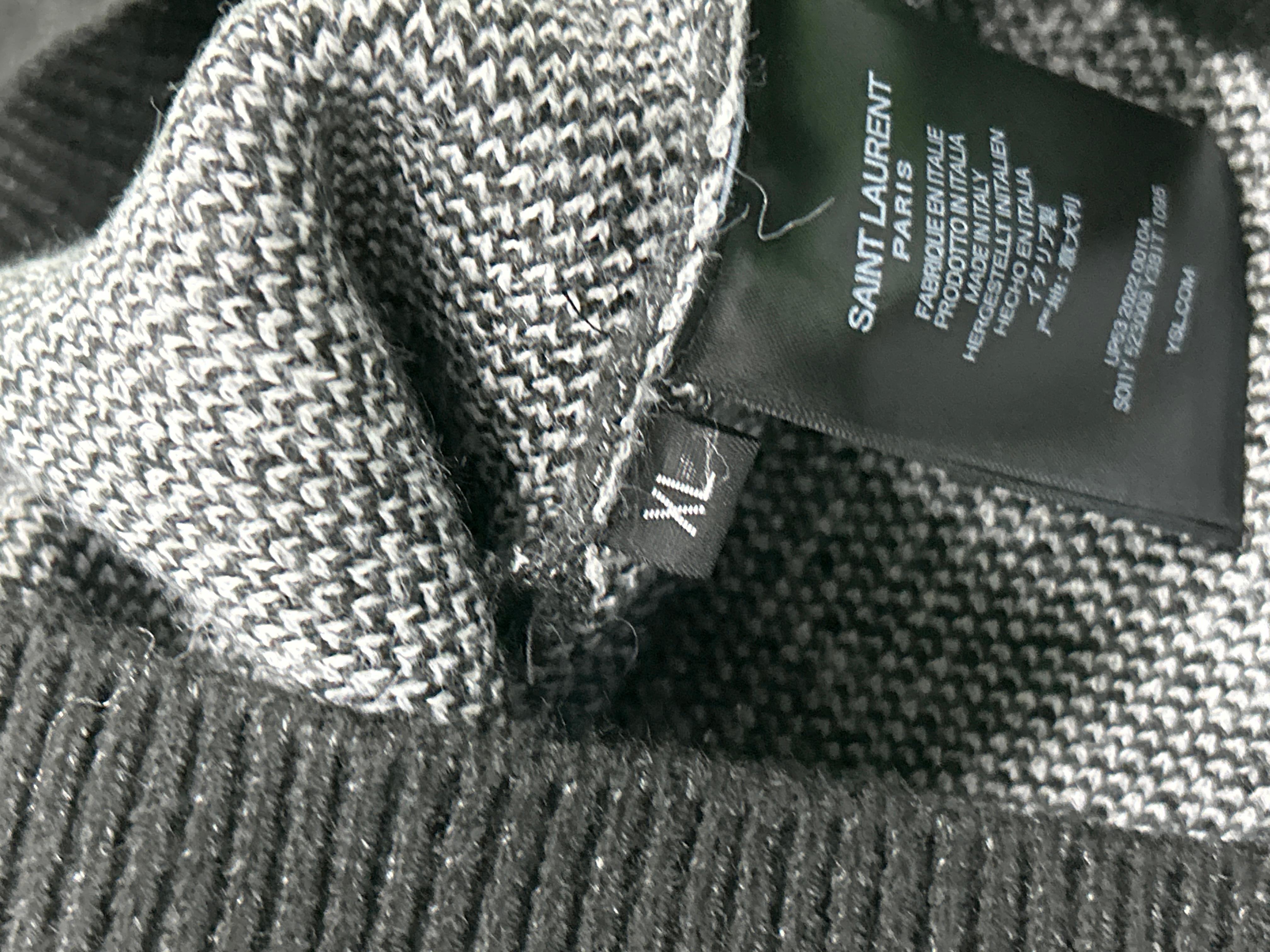 Foto QC 3 de Saint Laurent Crewneck Sweater Mohair Wool Script Logo Black