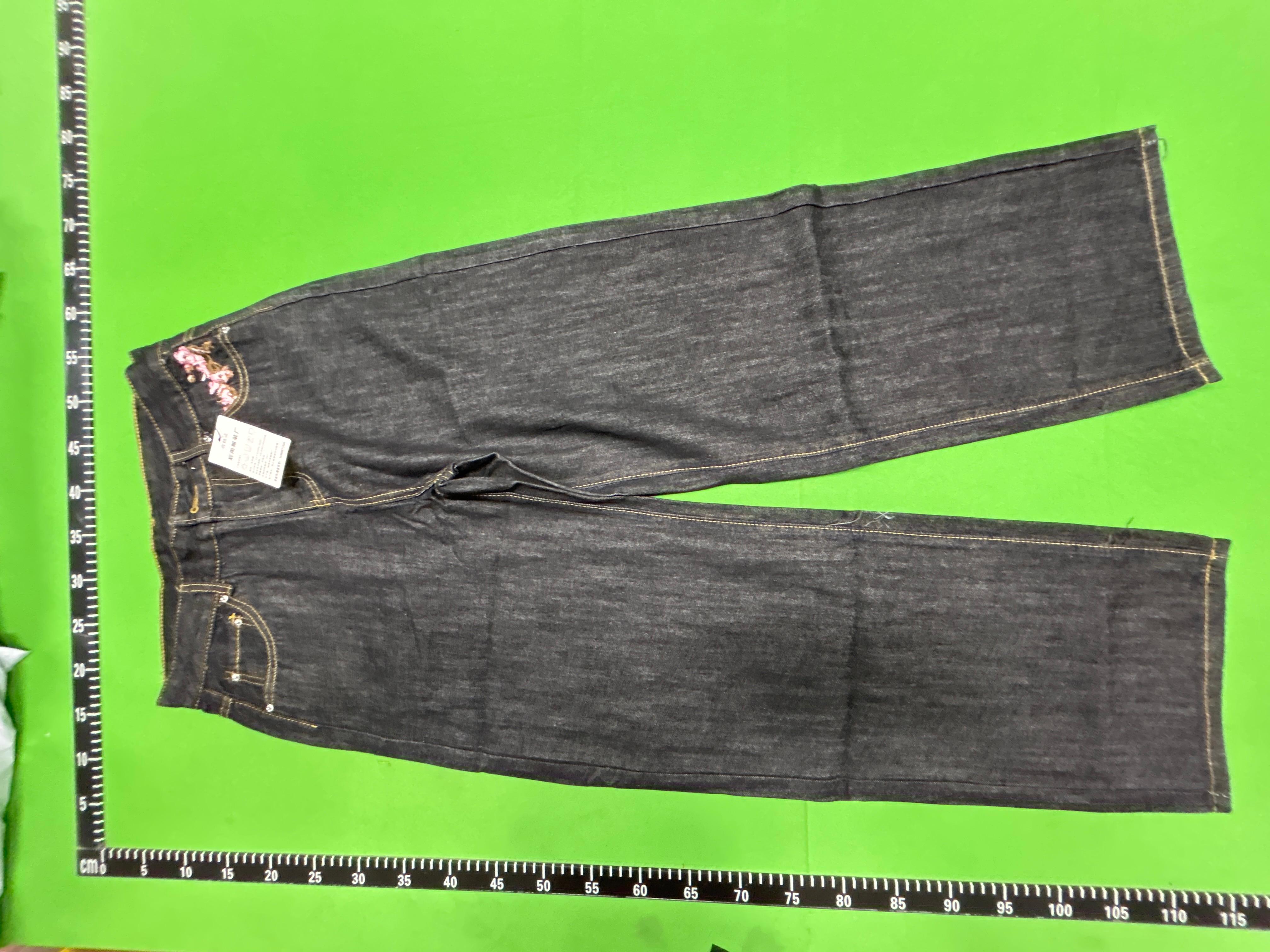 Foto QC 2 de Derschutze Jeans Straight Spider Embroidery Black