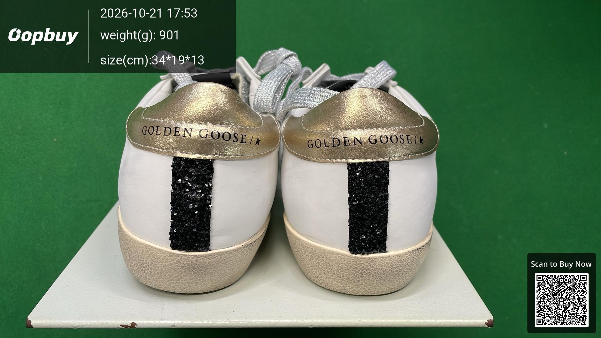 Foto QC 3 de Golden Goose Super-Star Leather Sneakers Distressed White Black