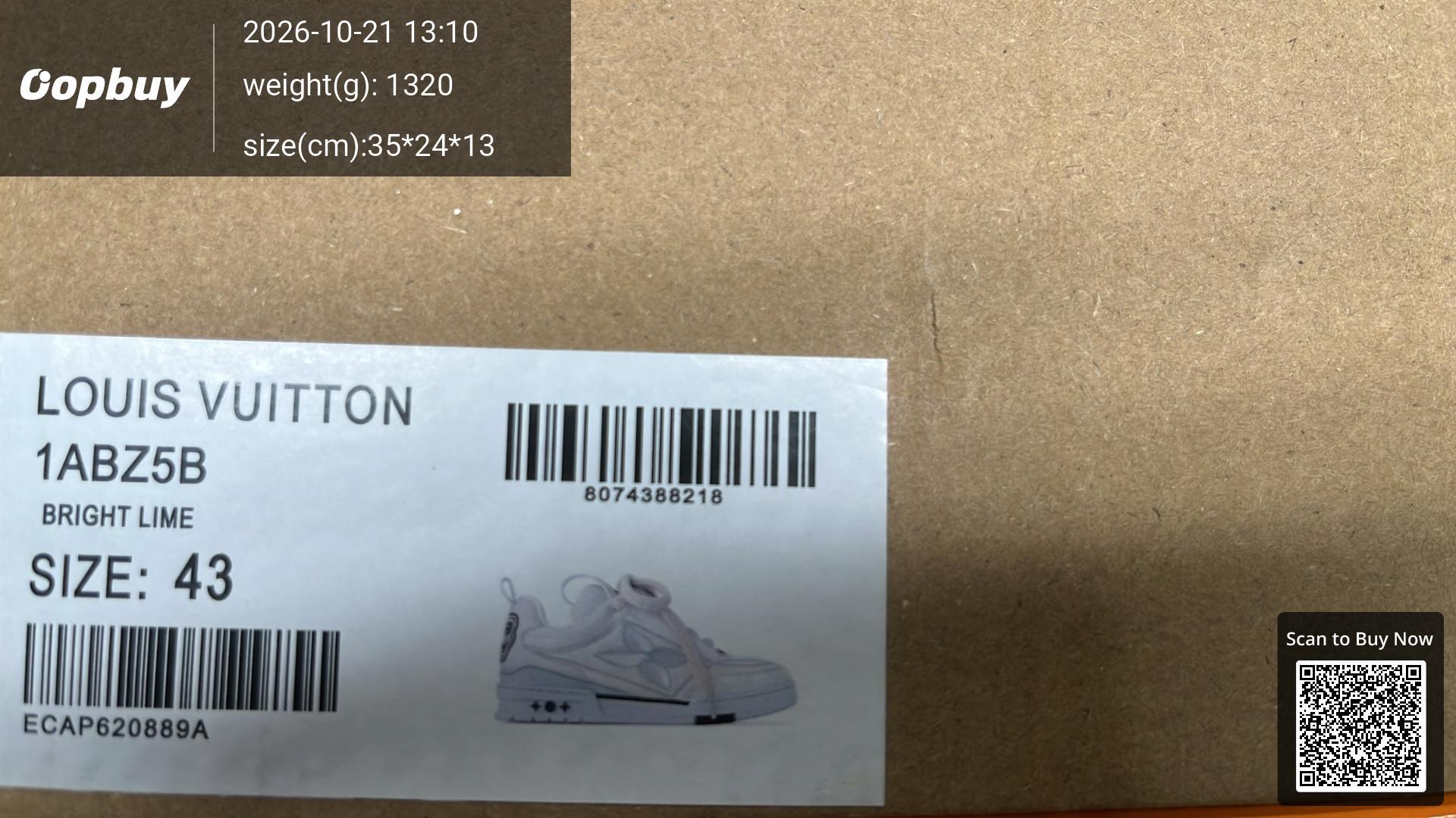 Foto QC 8 de Louis Vuitton LV Skate Sneaker Beige White 1AARQG