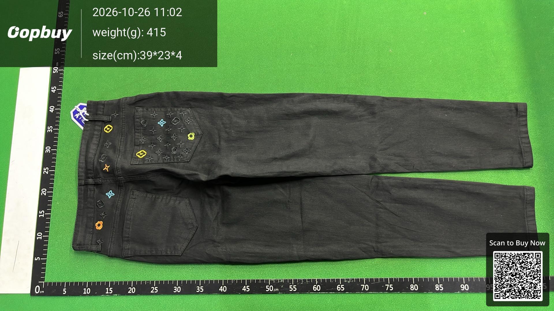 Foto QC 7 de Louis Vuitton Jeans Monogram Embroidery Slim Blue