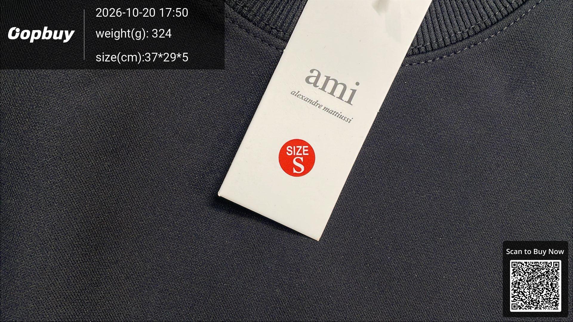 Foto QC 5 de Ami Paris Heart Logo Crewneck Sweater Black