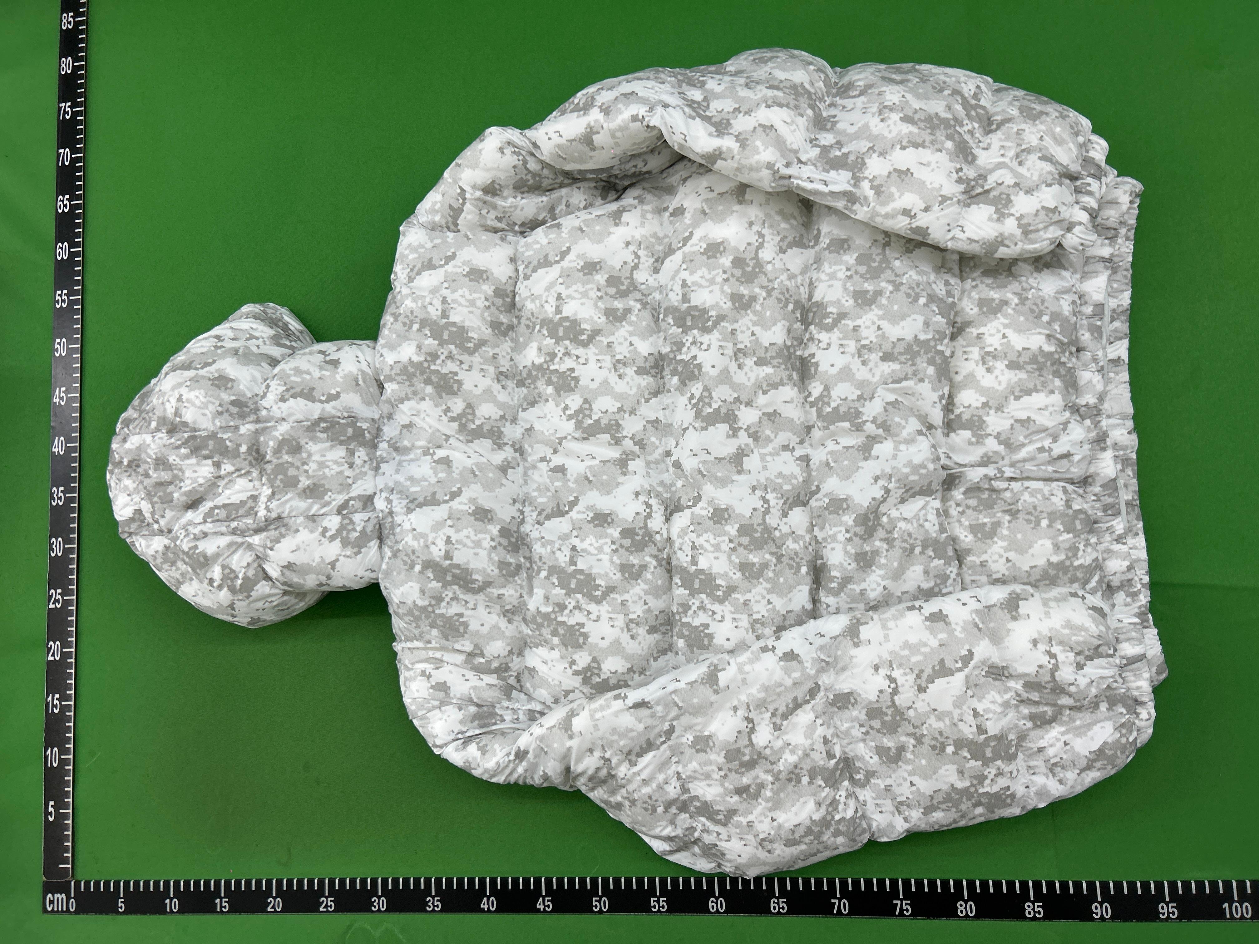 Foto QC 3 de Other Hooded Puffer Jacket Embroidered Logo Grey Camo