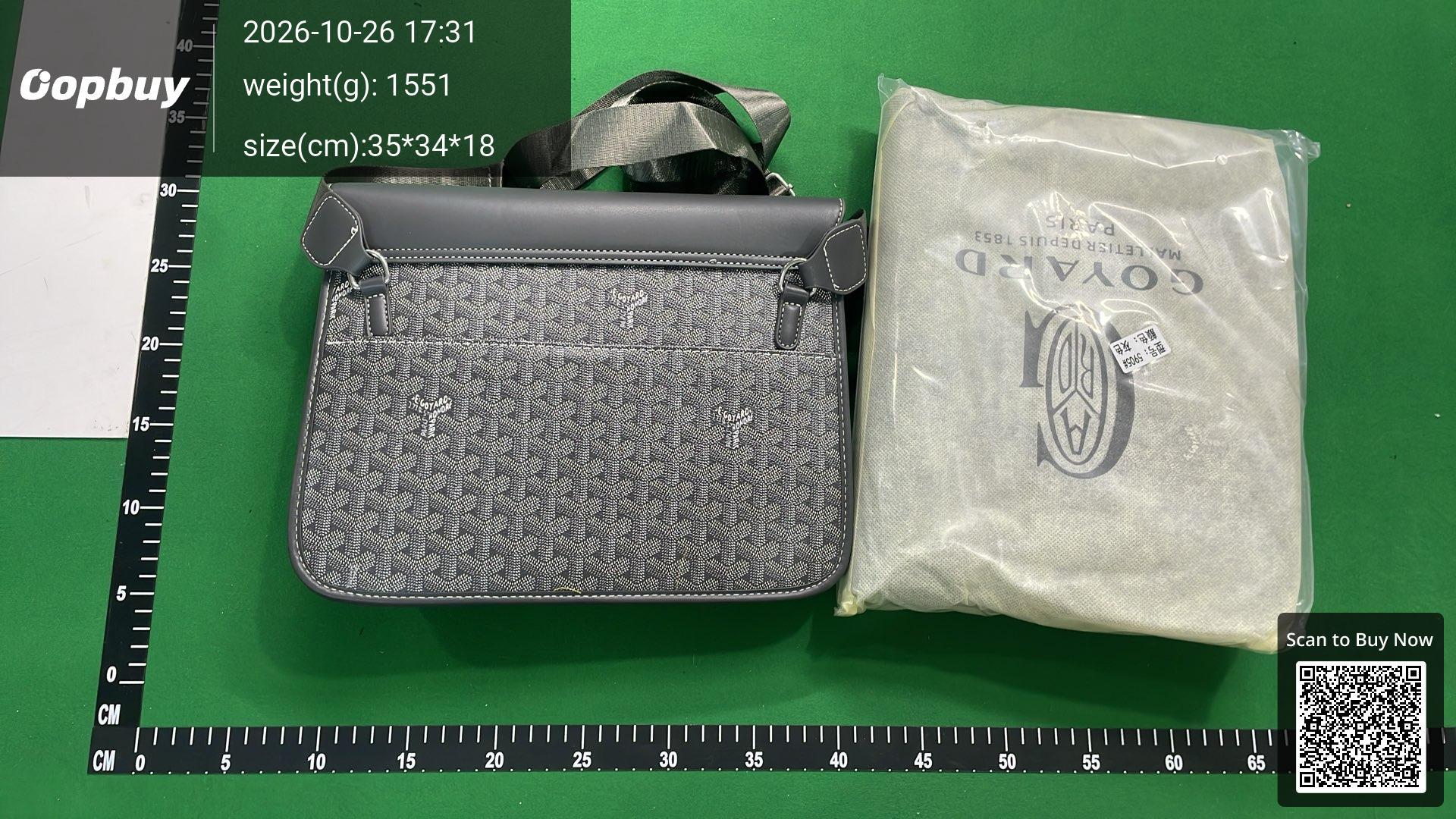 Foto QC 7 de Goyard Coursier Messenger Bag Grey Goyardine Canvas