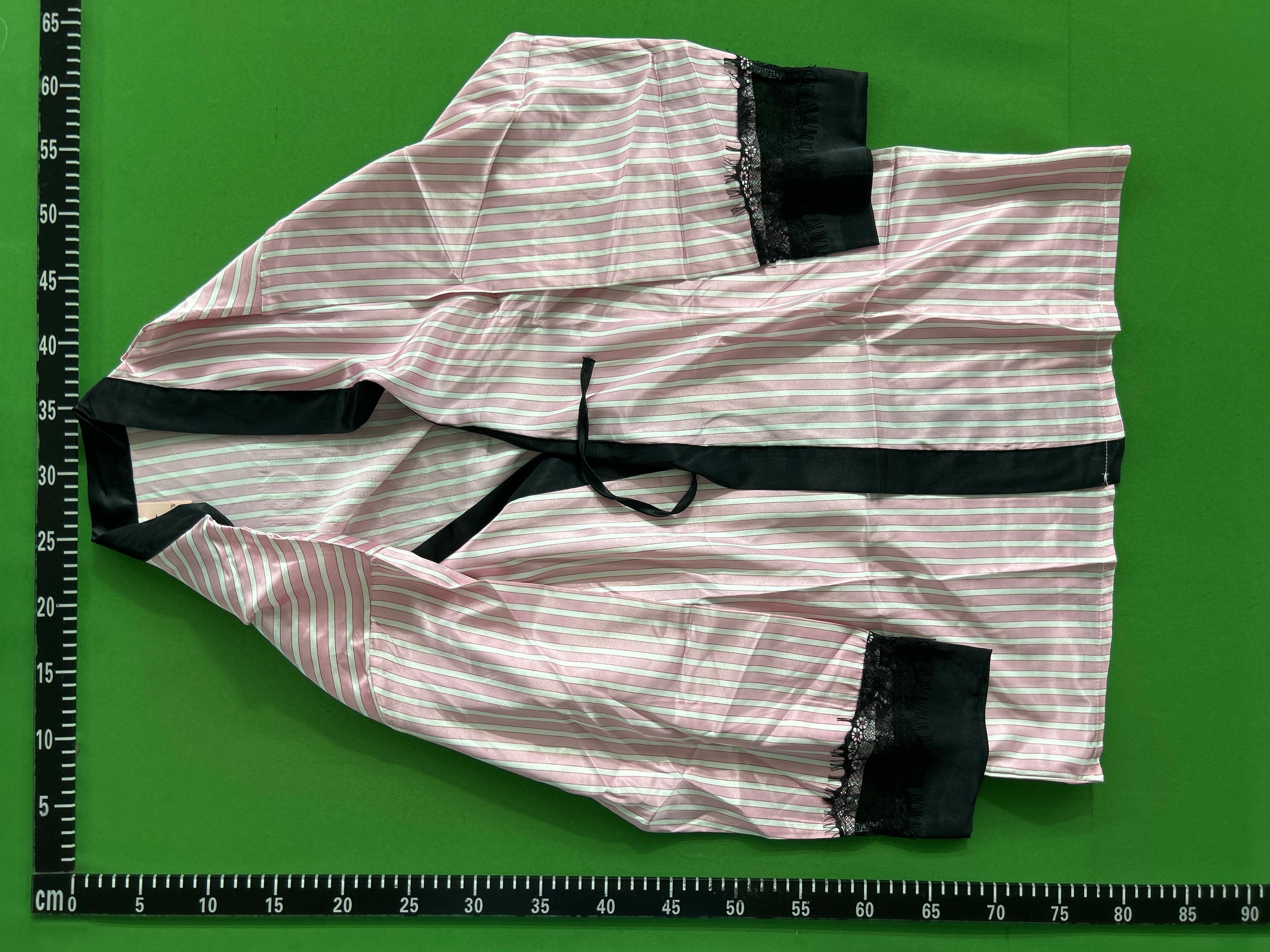 Foto QC 2 de Other Underwear Ice Silk Robe Pink Stripe