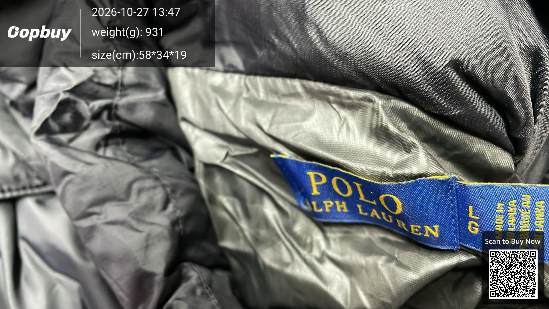Foto QC 1 de Polo Ralph Lauren Puffer Jacket Detachable Hood Light Grey