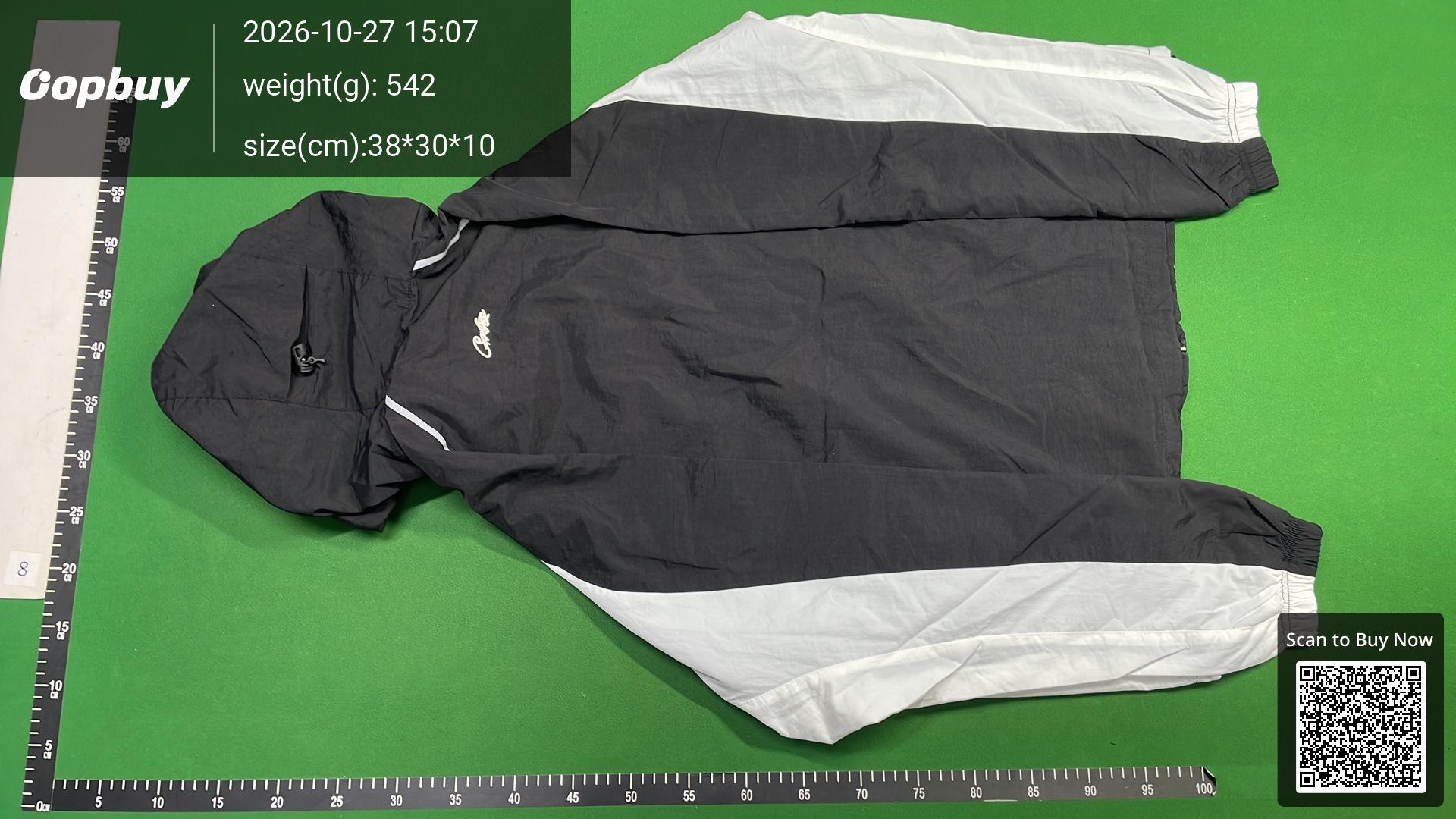 Foto QC 3 de Corteiz Windbreaker Jacket Logo Badge Contrast Grey White