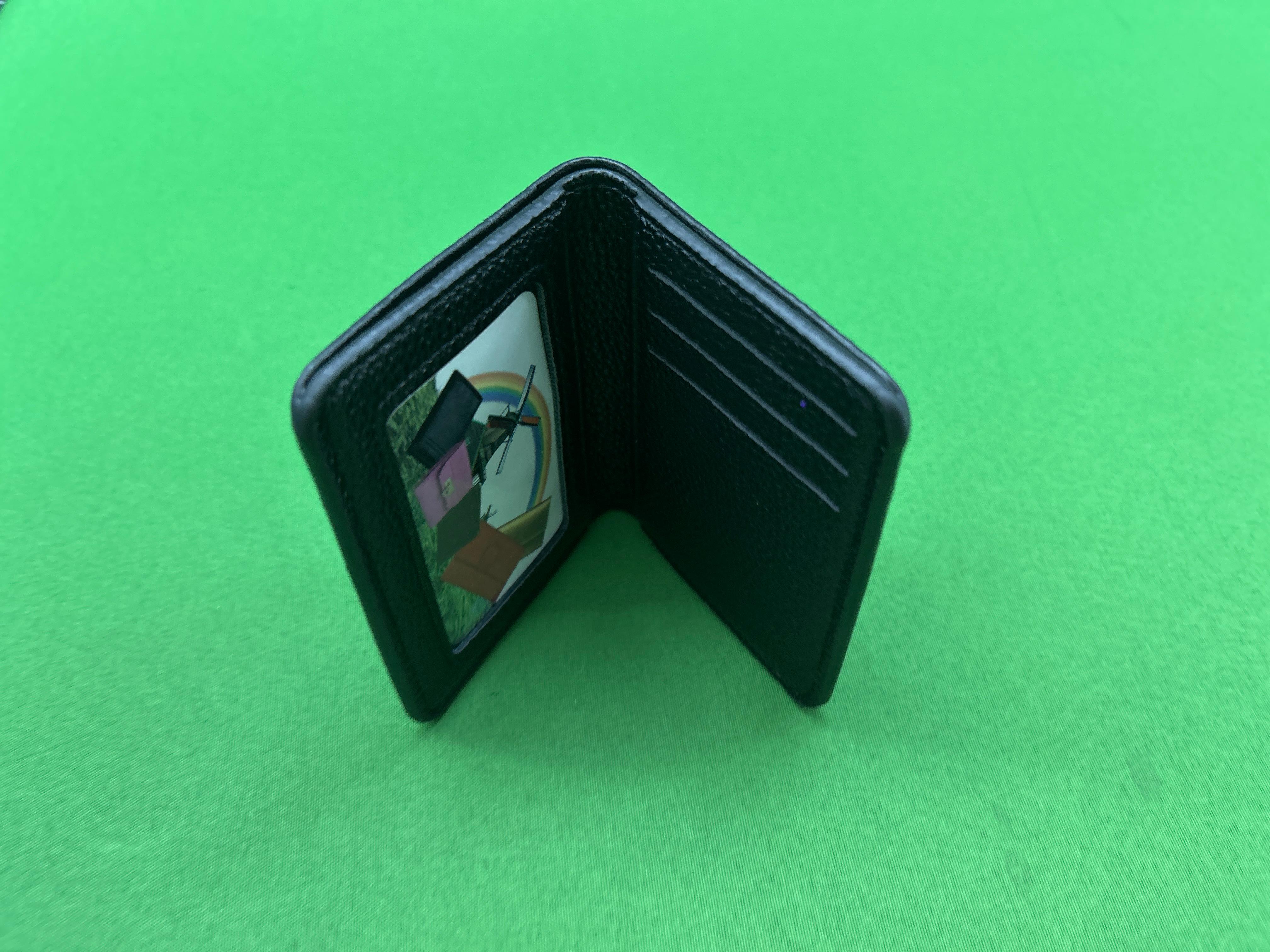 Foto QC 3 de Chrome Hearts Horseshoe Logo CH Cross Wallet Lychee Pattern Black