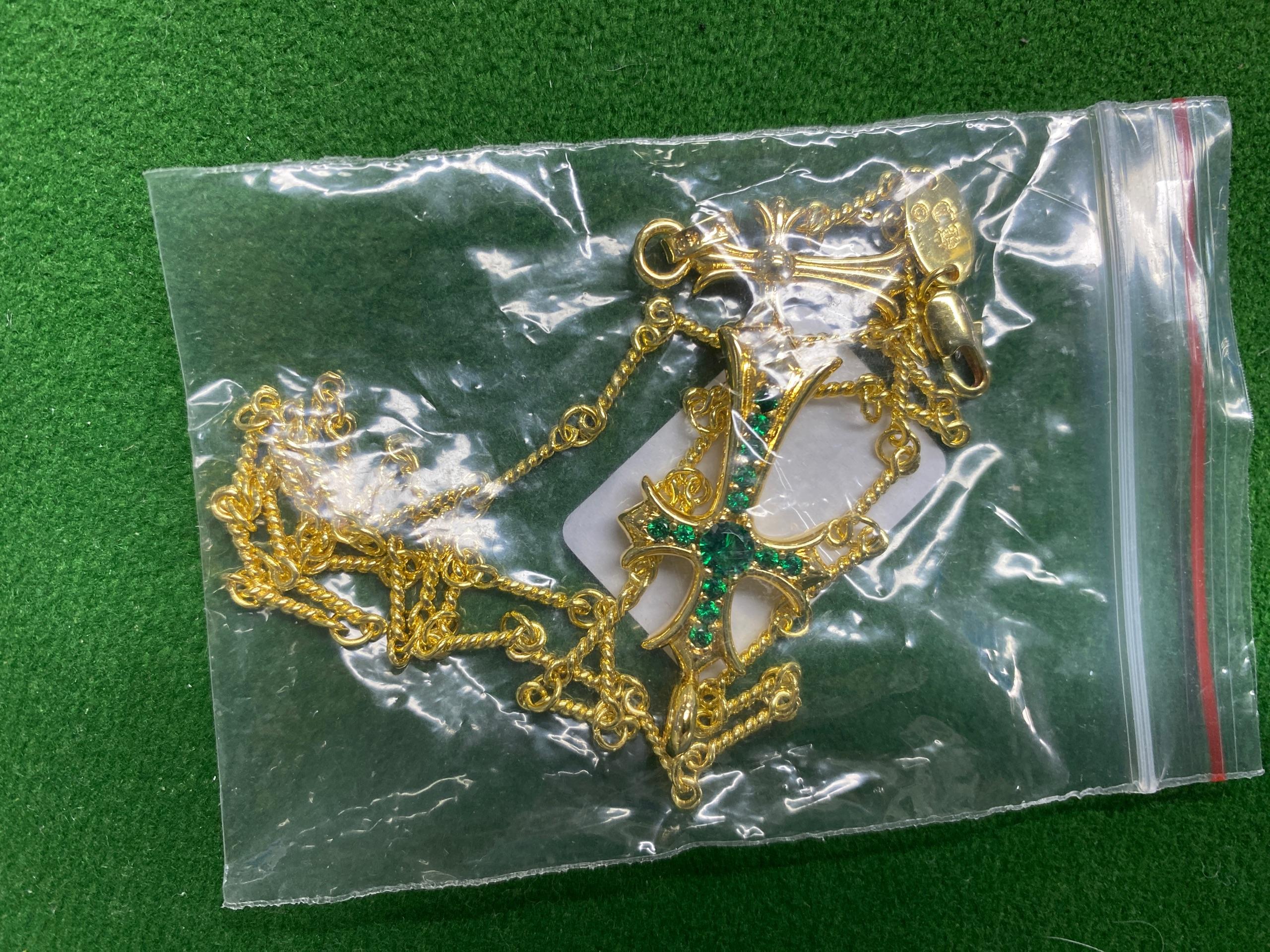 Foto QC 6 de Chrome Hearts Double Dagger Necklace Sterling Silver