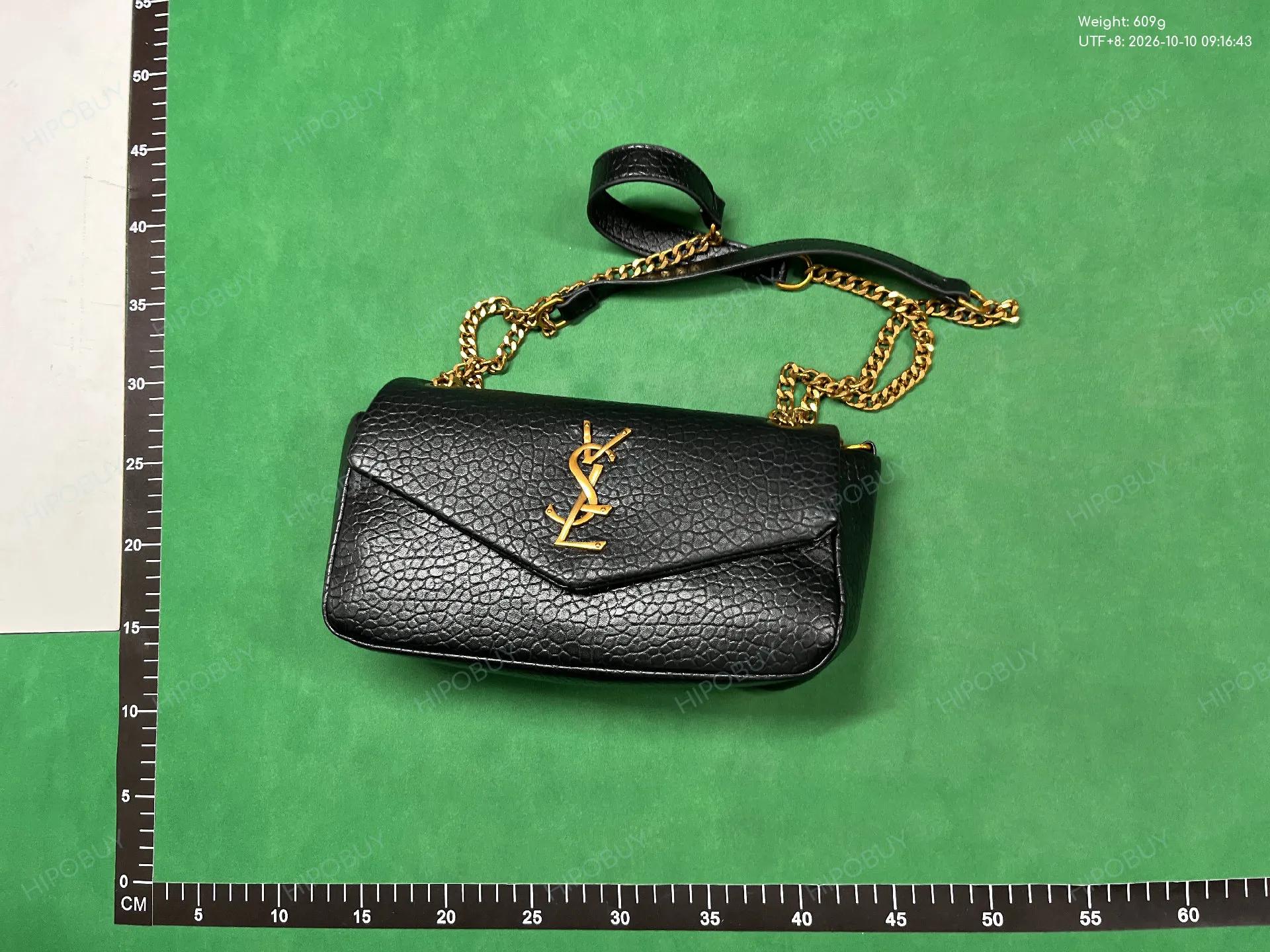 Foto QC 5 de Saint Laurent Jamie Medium Black Crinkled Leather