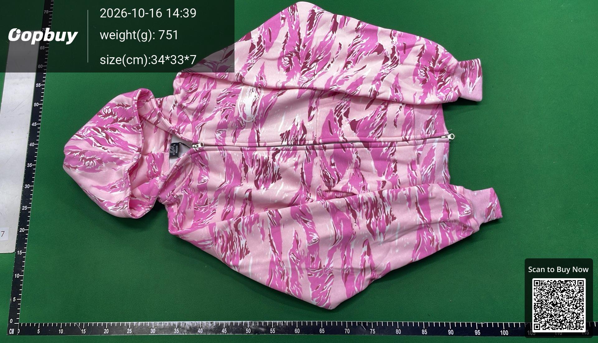 Foto QC 6 de Corteiz Alcatraz Zip Hoodie Jacket Tiger Camo Pink