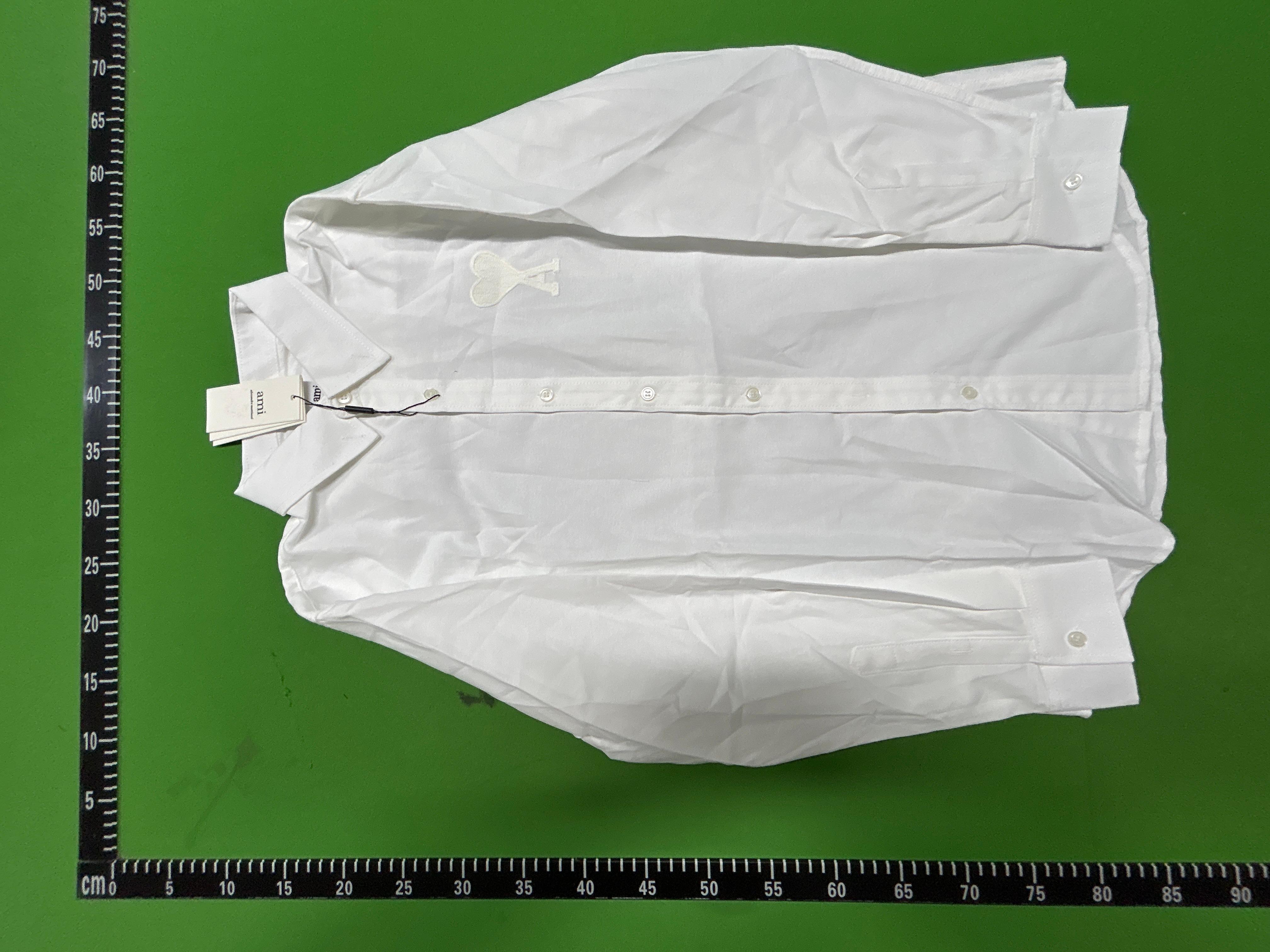 Foto QC 3 de AMI Paris Ami de Coeur Shirt Striped Button-Down Sky Blue/Natural White
