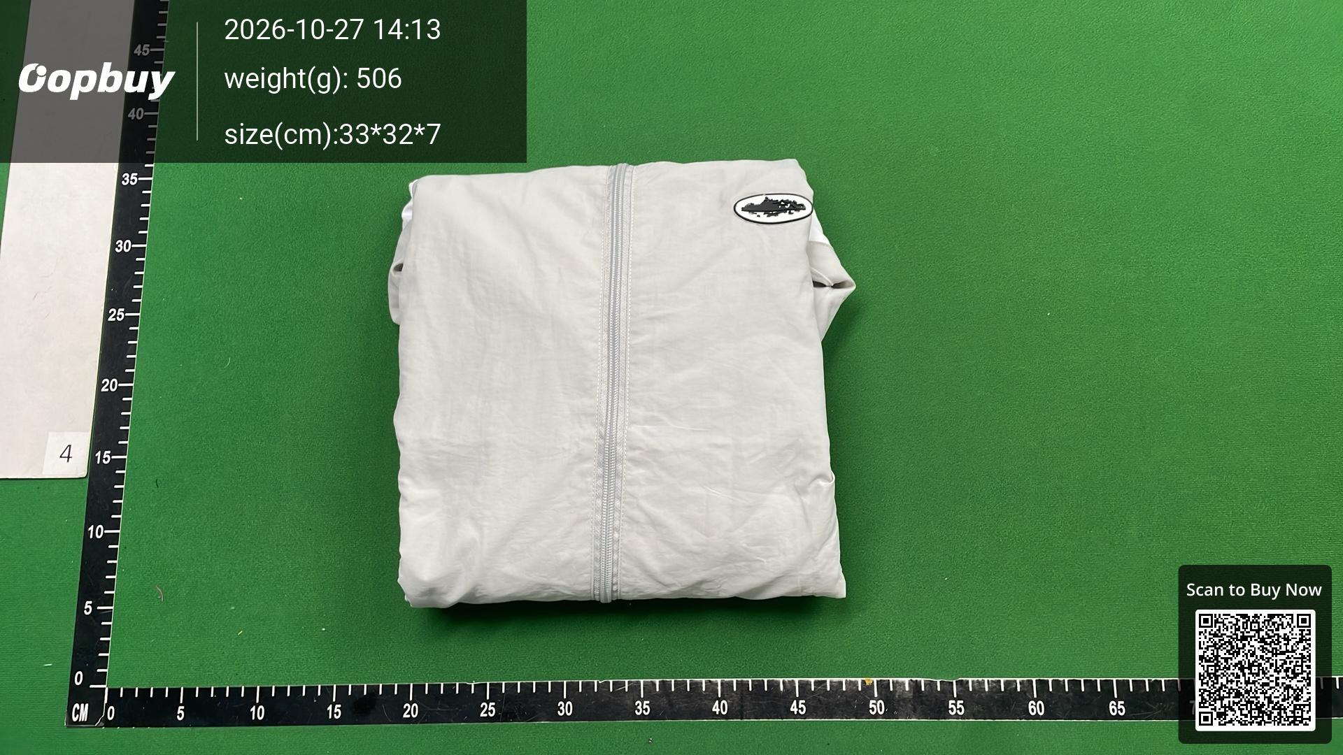 Foto QC 8 de Corteiz Windbreaker Jacket Logo Badge Contrast Grey White
