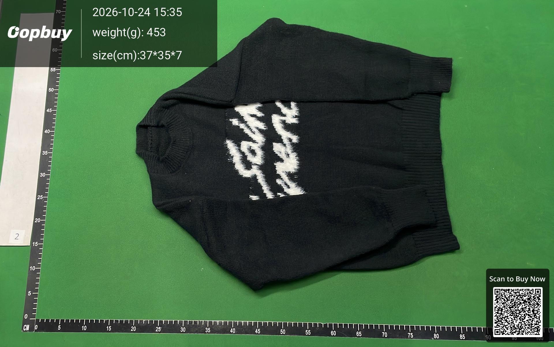Foto QC 5 de Saint Laurent 90s Crewneck Sweater Logo Mohair-Blend Black