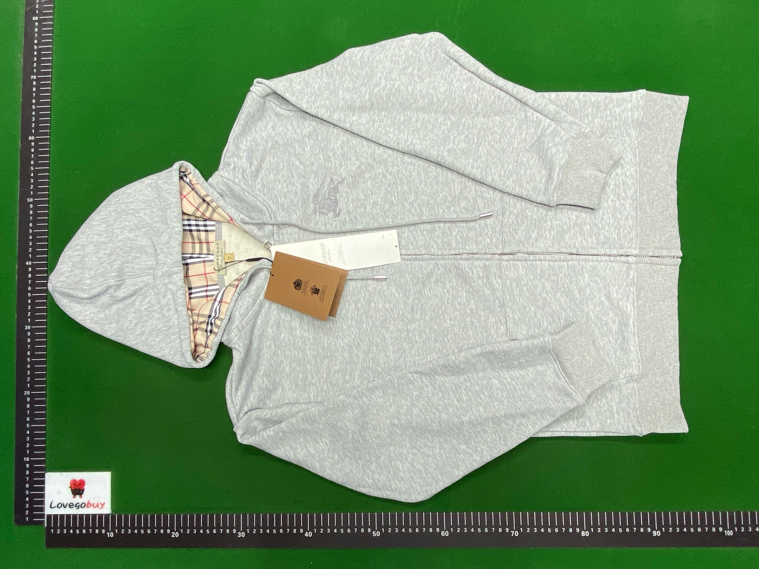 Foto QC 3 de Burberry Equestrian Knight Logo Hoodie Jacket Grey