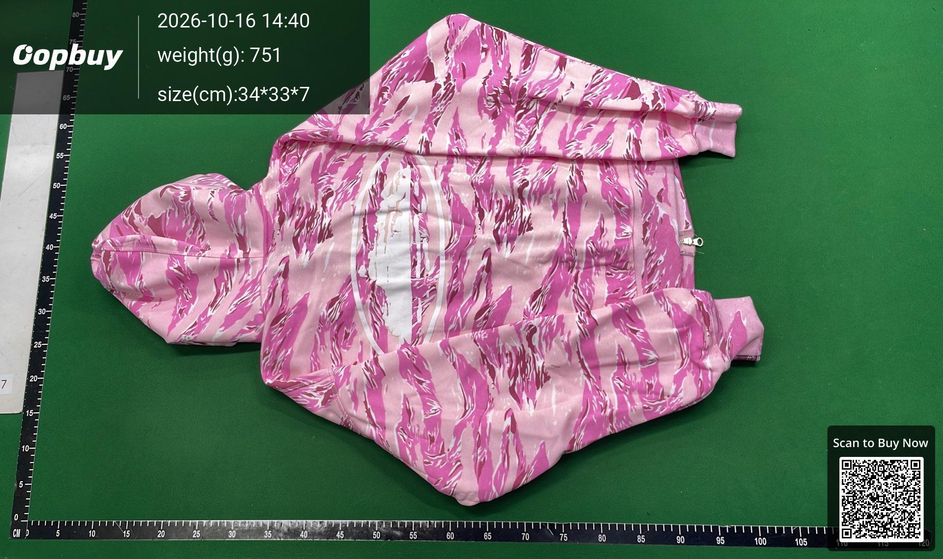 Foto QC 7 de Corteiz Alcatraz Zip Hoodie Jacket Tiger Camo Pink