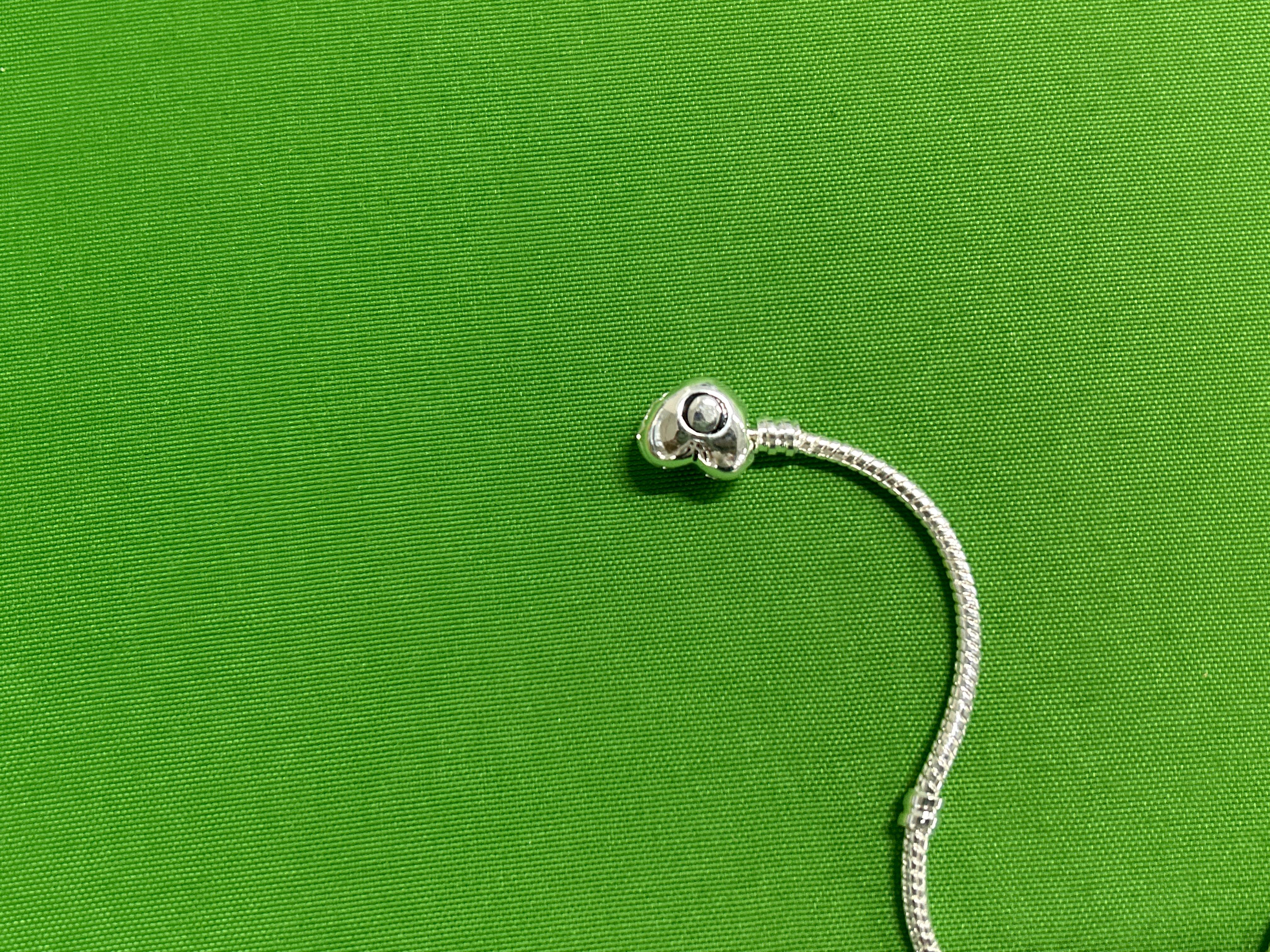 Foto QC 5 de Other Heart Clasp Snake Chain Bracelet Silver
