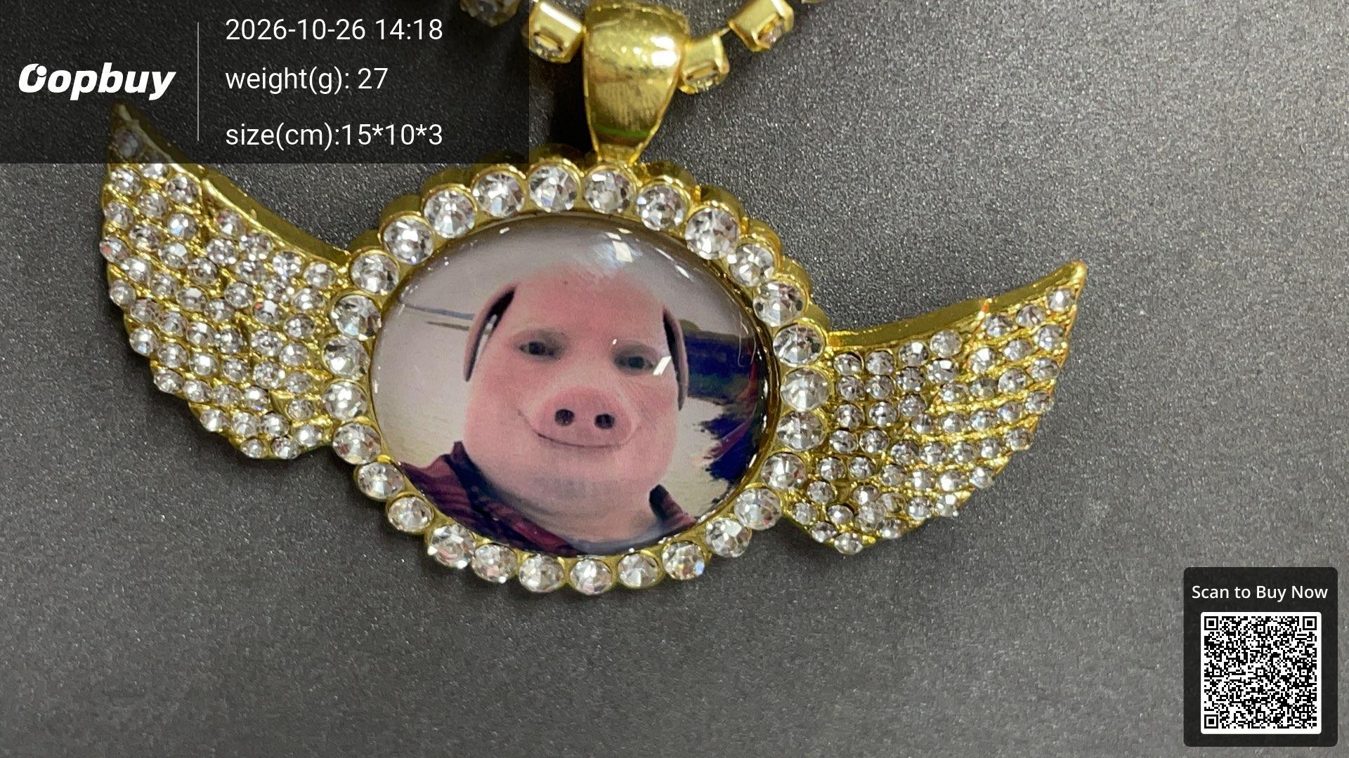 Foto QC 7 de Generic John Pork Necklace Metal Rhinestone Silver