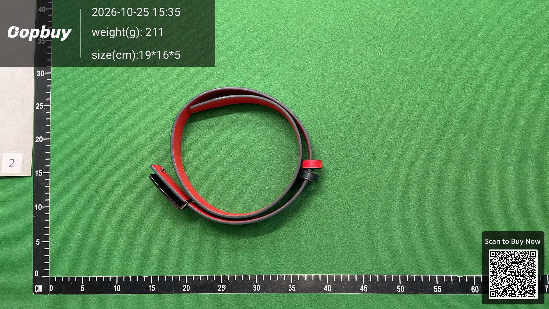 Foto QC 7 de Christian Louboutin Loubi Logo Reversible Belt Black and Red