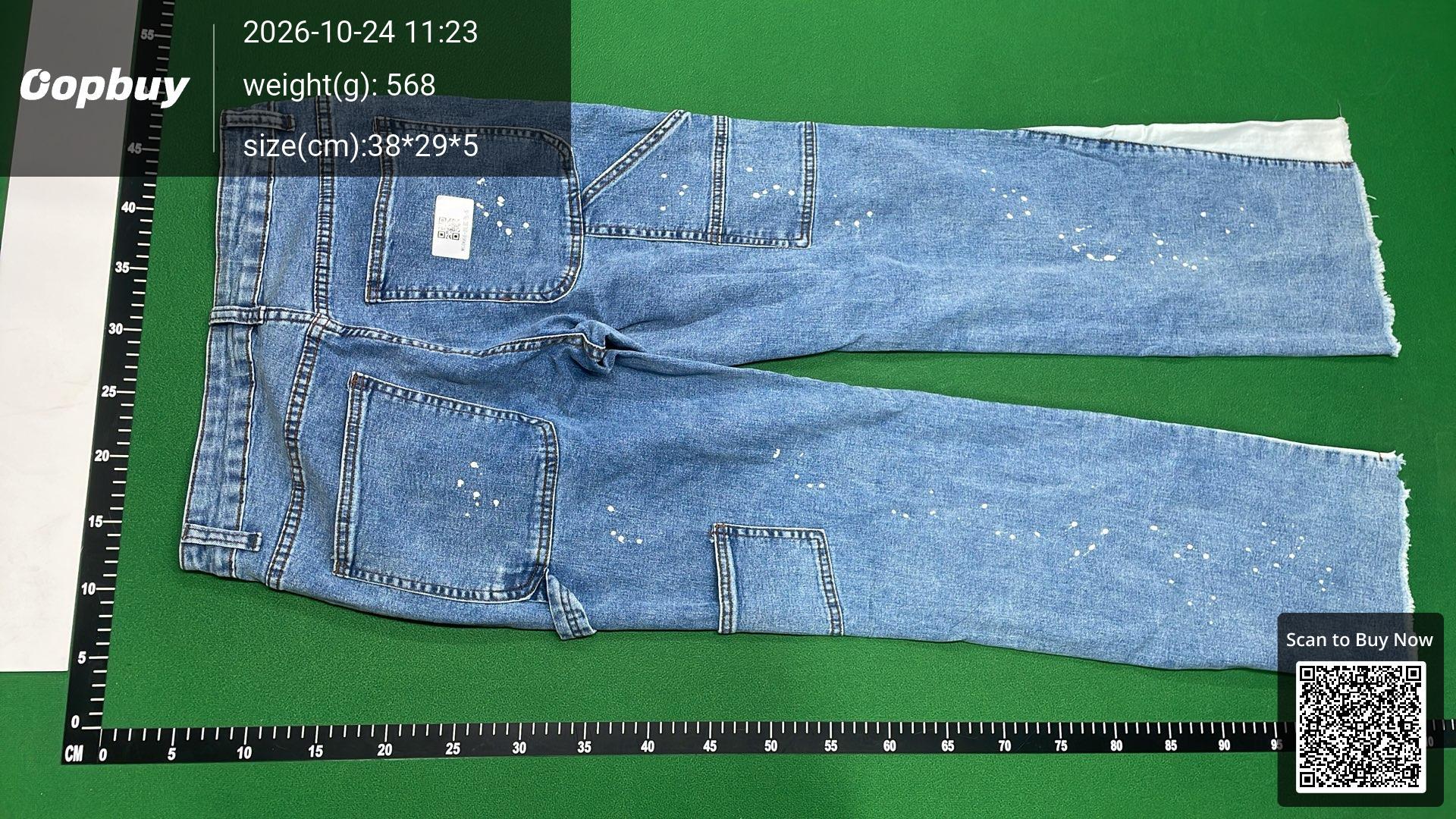 Foto QC 3 de Other Jeans Stacked Flared Carpenter Paint Splatter Black