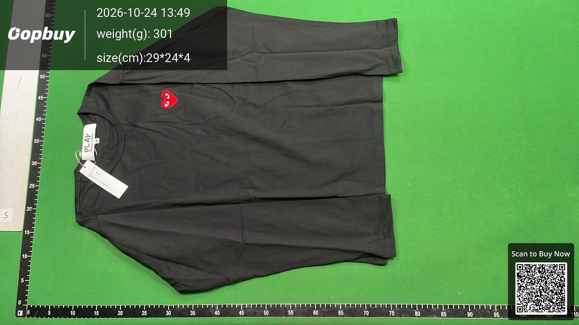 Foto QC 6 de Comme des Garçons Play T-shirt Long Sleeve Red Heart Black