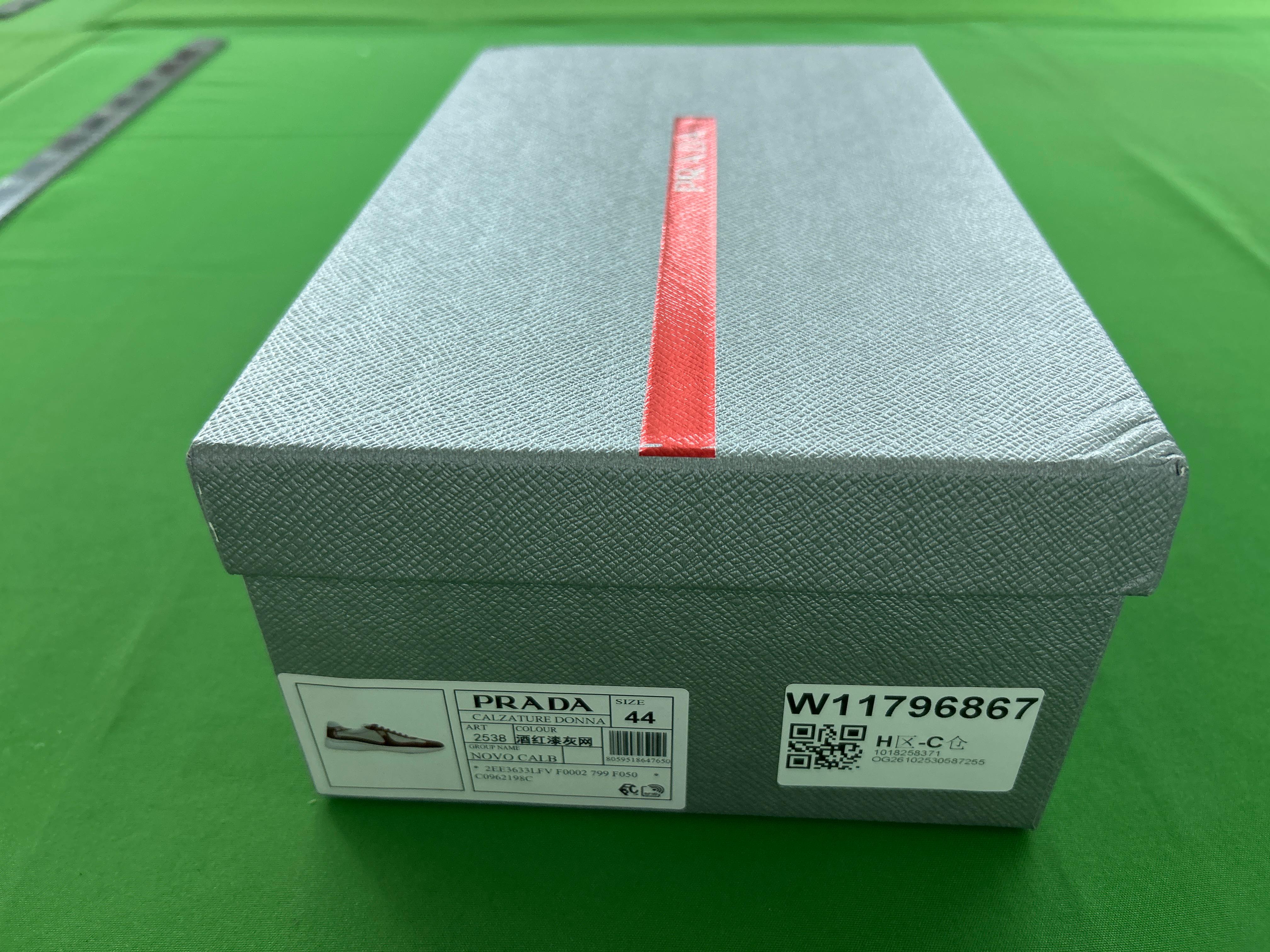 Foto QC 1 de Prada America's Cup Sneakers Patent Leather Mesh Olive Green