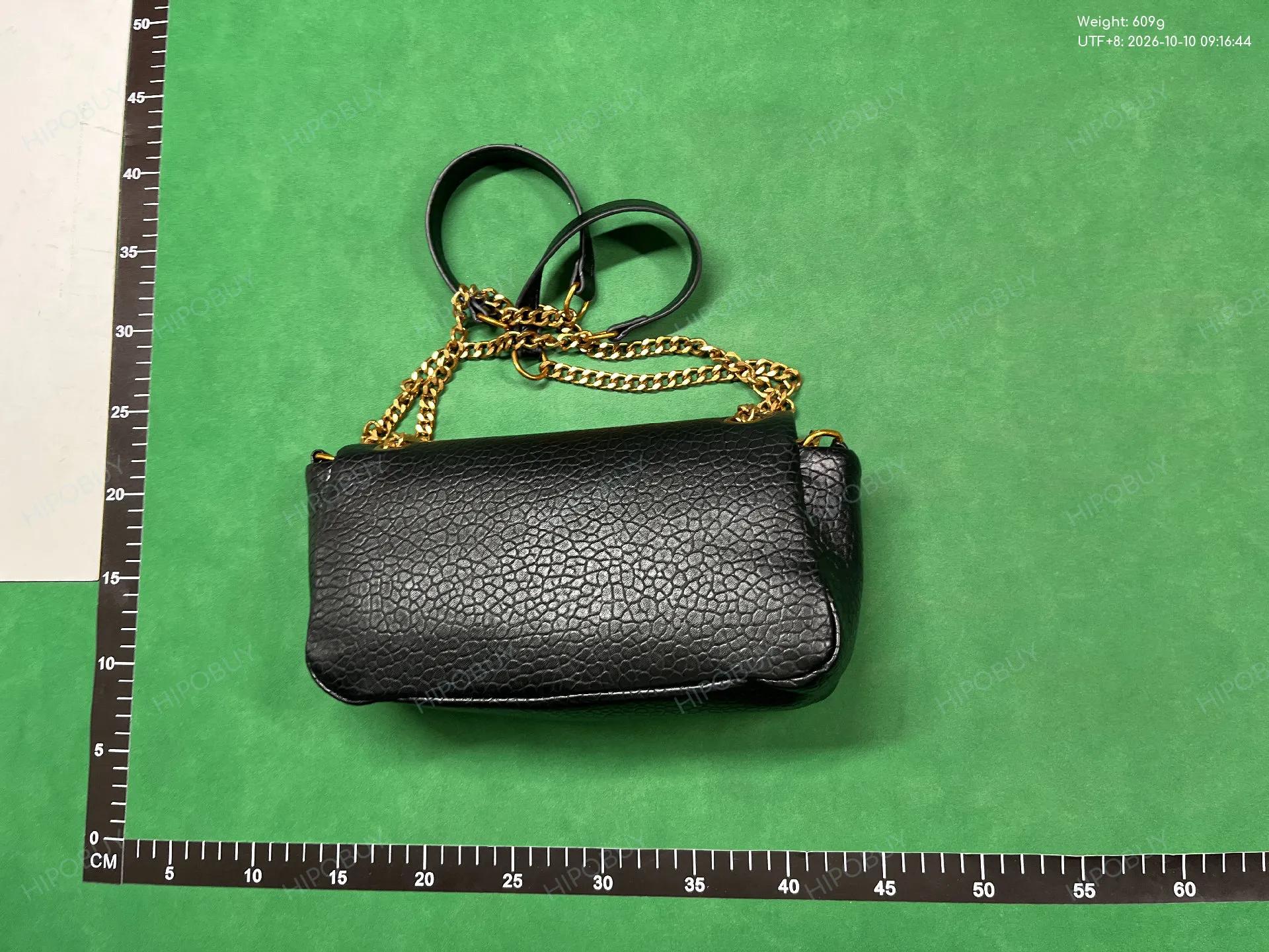 Foto QC 6 de Saint Laurent Jamie Medium Black Crinkled Leather