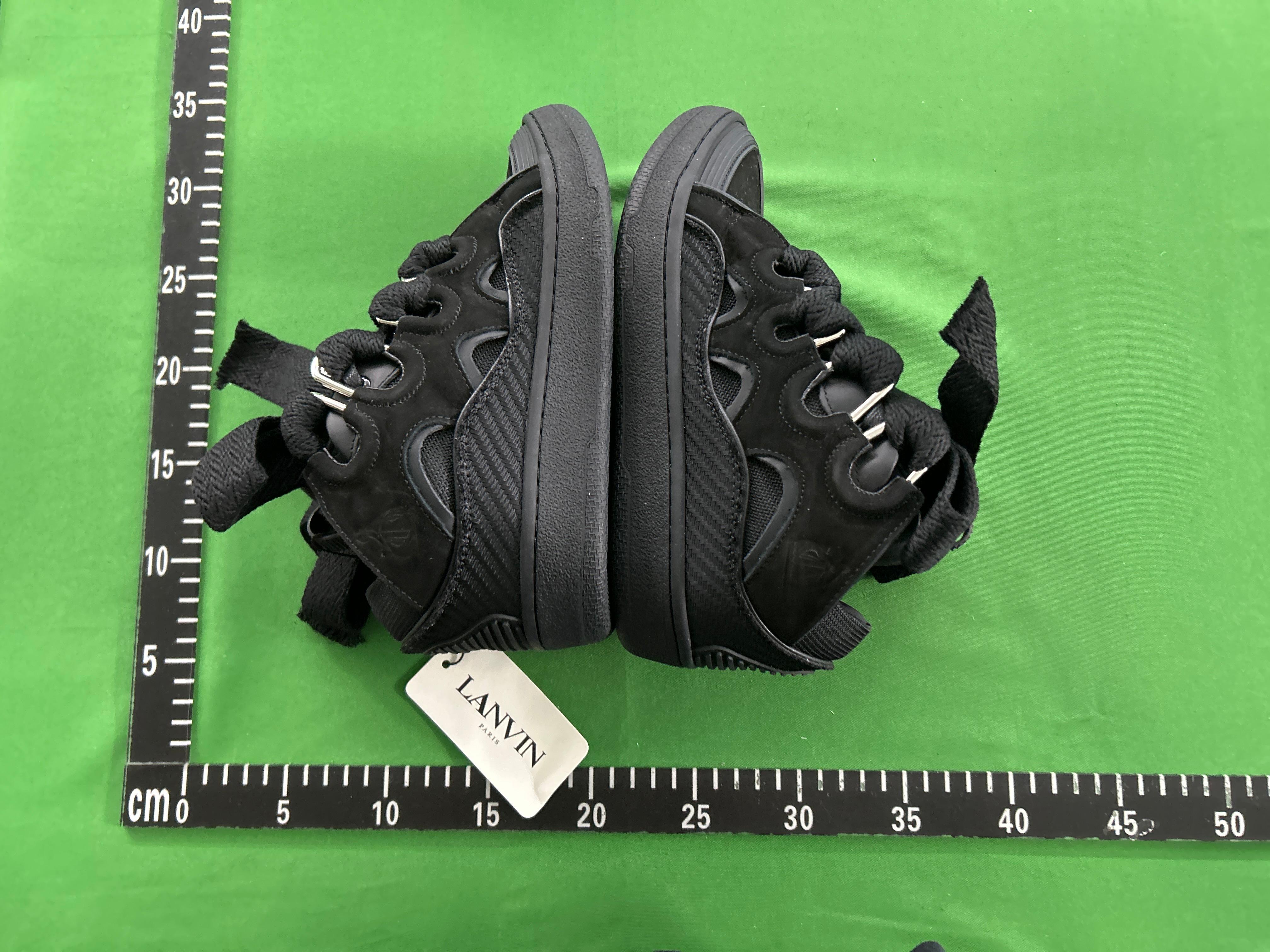 Foto QC 5 de Lanvin Curb Leather Suede Low-Top Oversized Laces Brown WF04