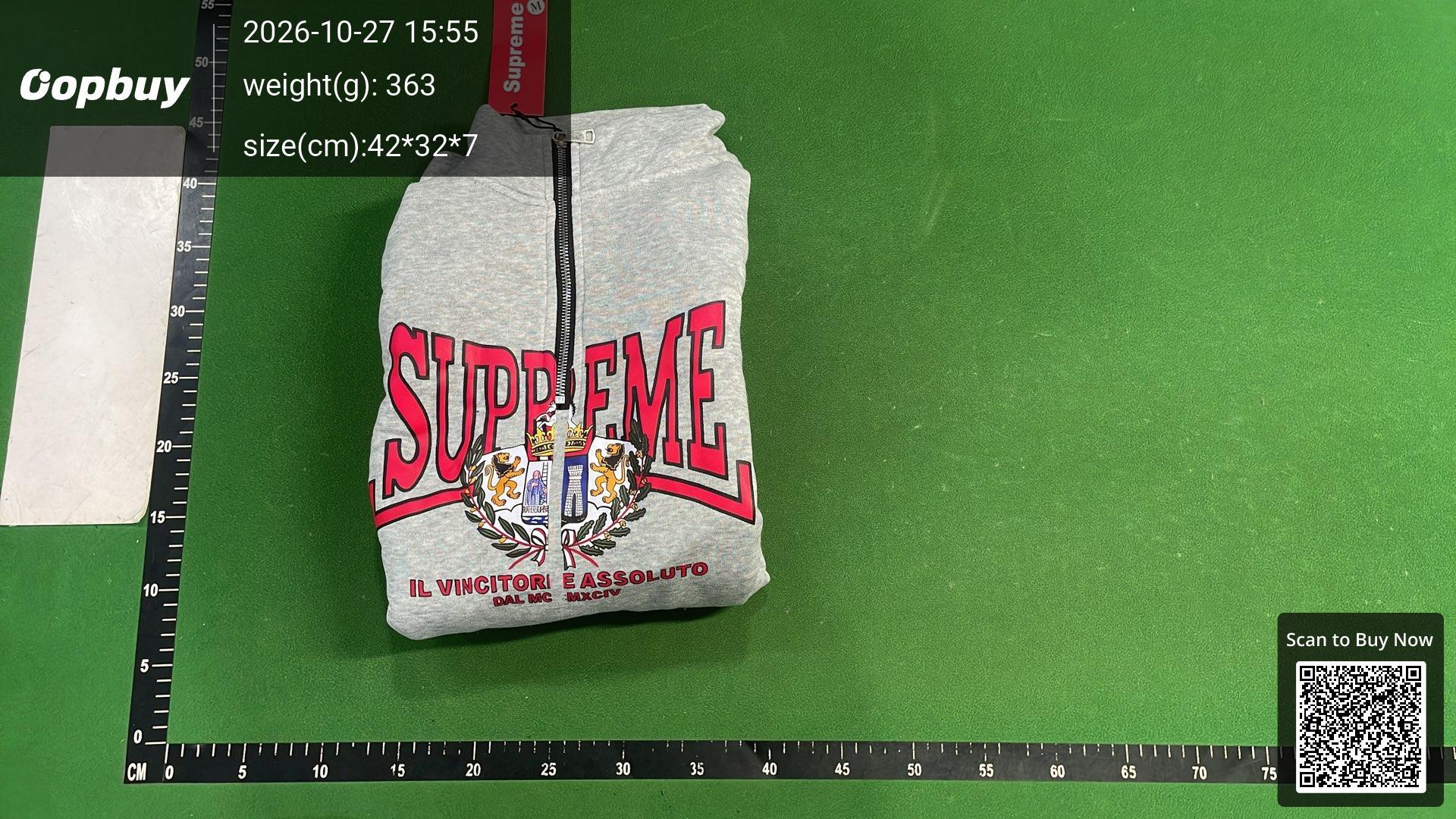 Foto QC 4 de Supreme Studded Arc Logo Zip Up Hoodie Red