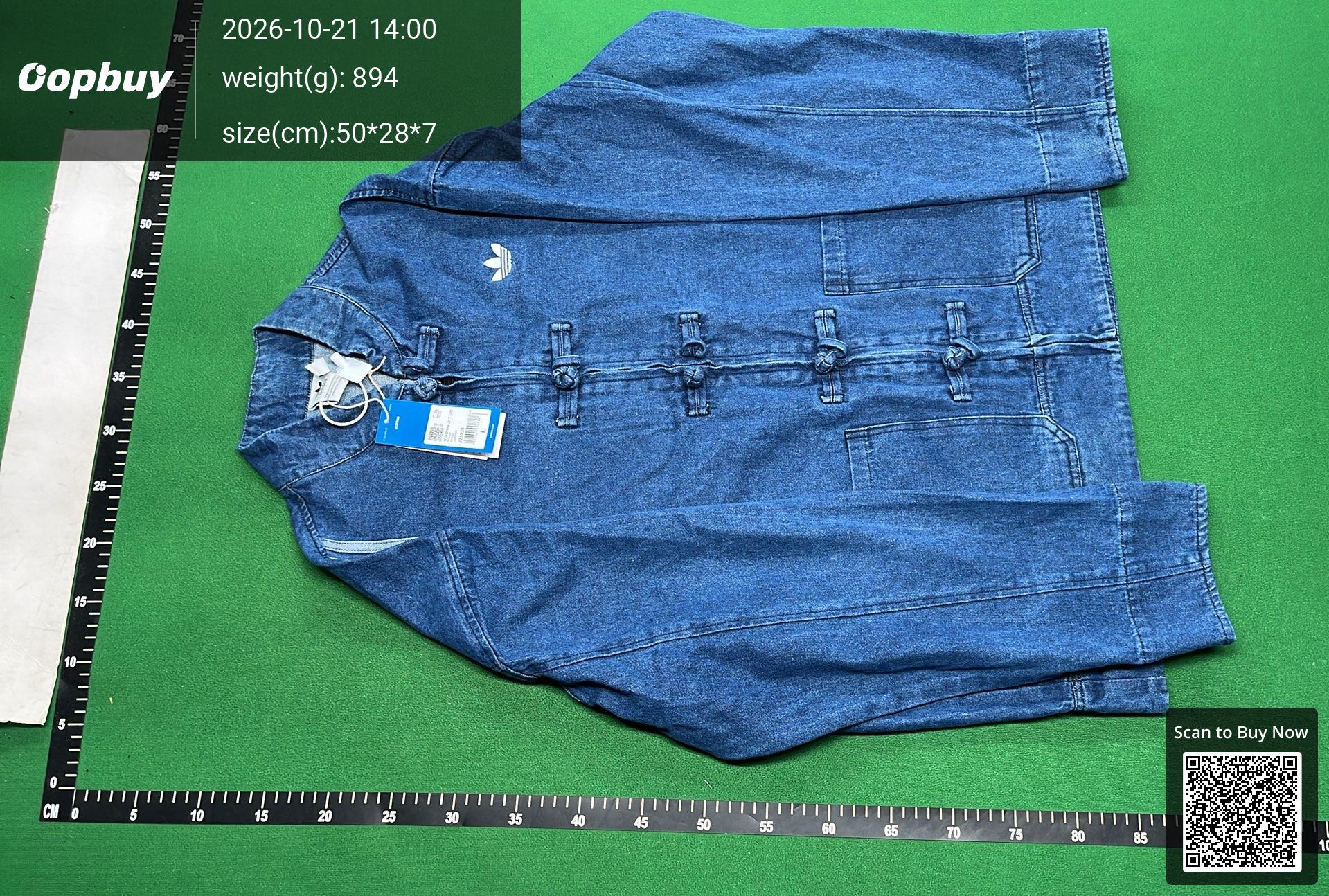 Foto QC 2 de adidas Originals Chinese Style Tang Suit Washed Denim Jacket Blue