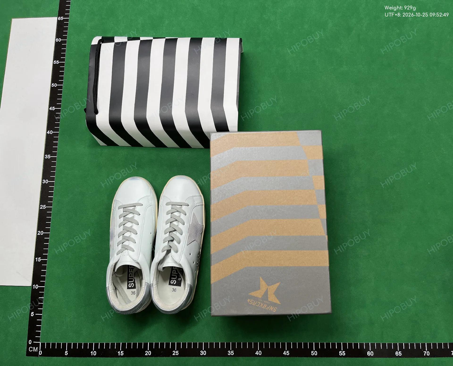 Foto QC 1 de Golden Goose Superstar Low White Pink Glitter Star Light Blue