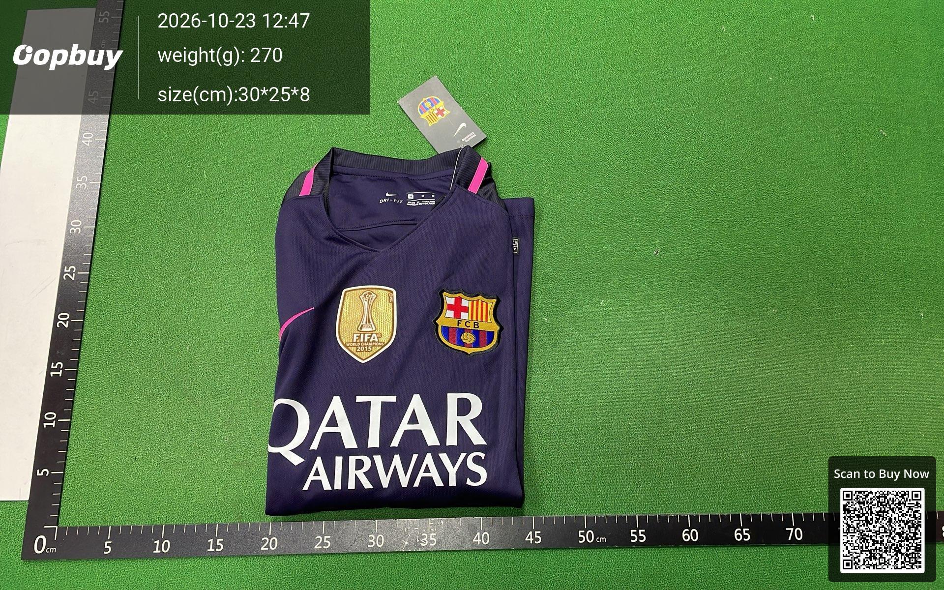 Foto QC 8 de Nike x FC Barcelona 2016/17 Home Long Sleeve Messi Jersey Blue/Red