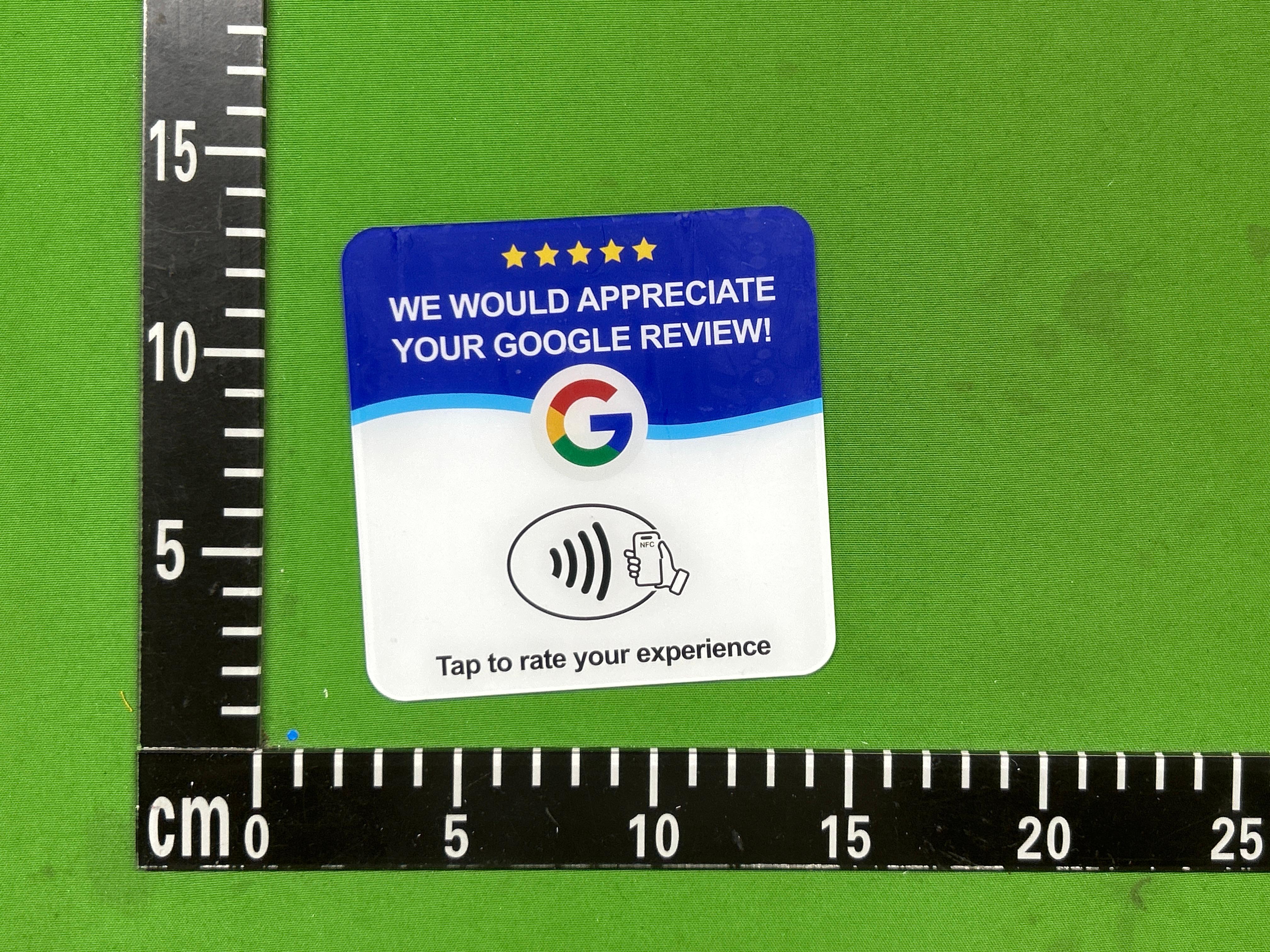 Foto QC 6 de Other Google Review NFC Acrylic Table Sign Blue/White